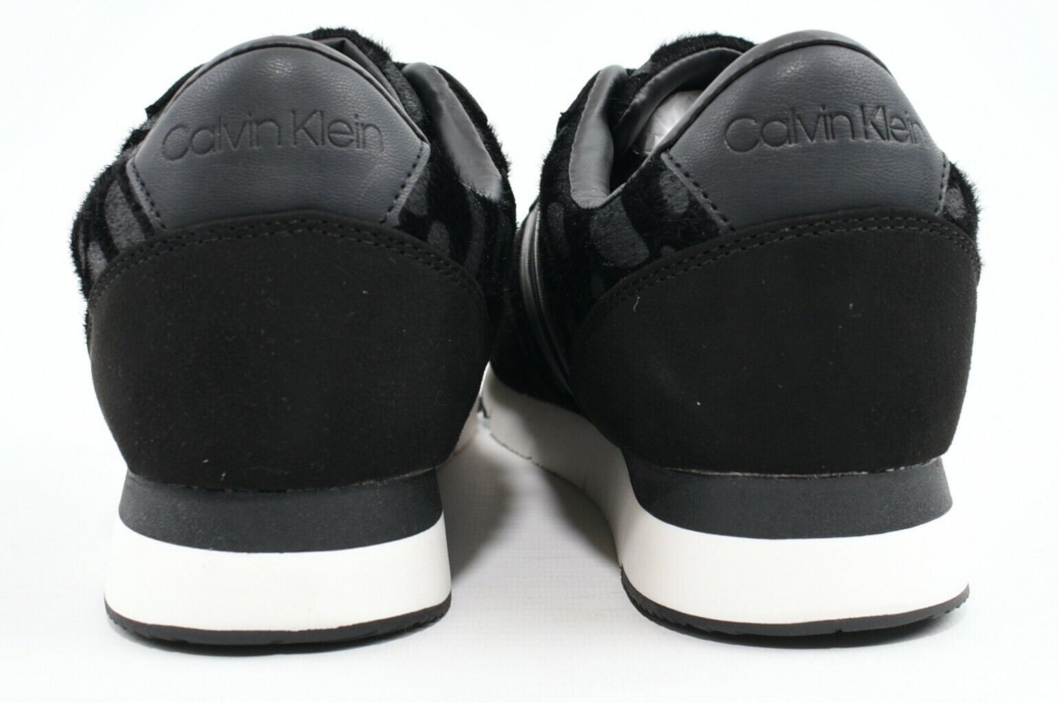 CALVIN KLEIN Women's TEA Hairy Animal Pattern Trainers, Black, size UK 6