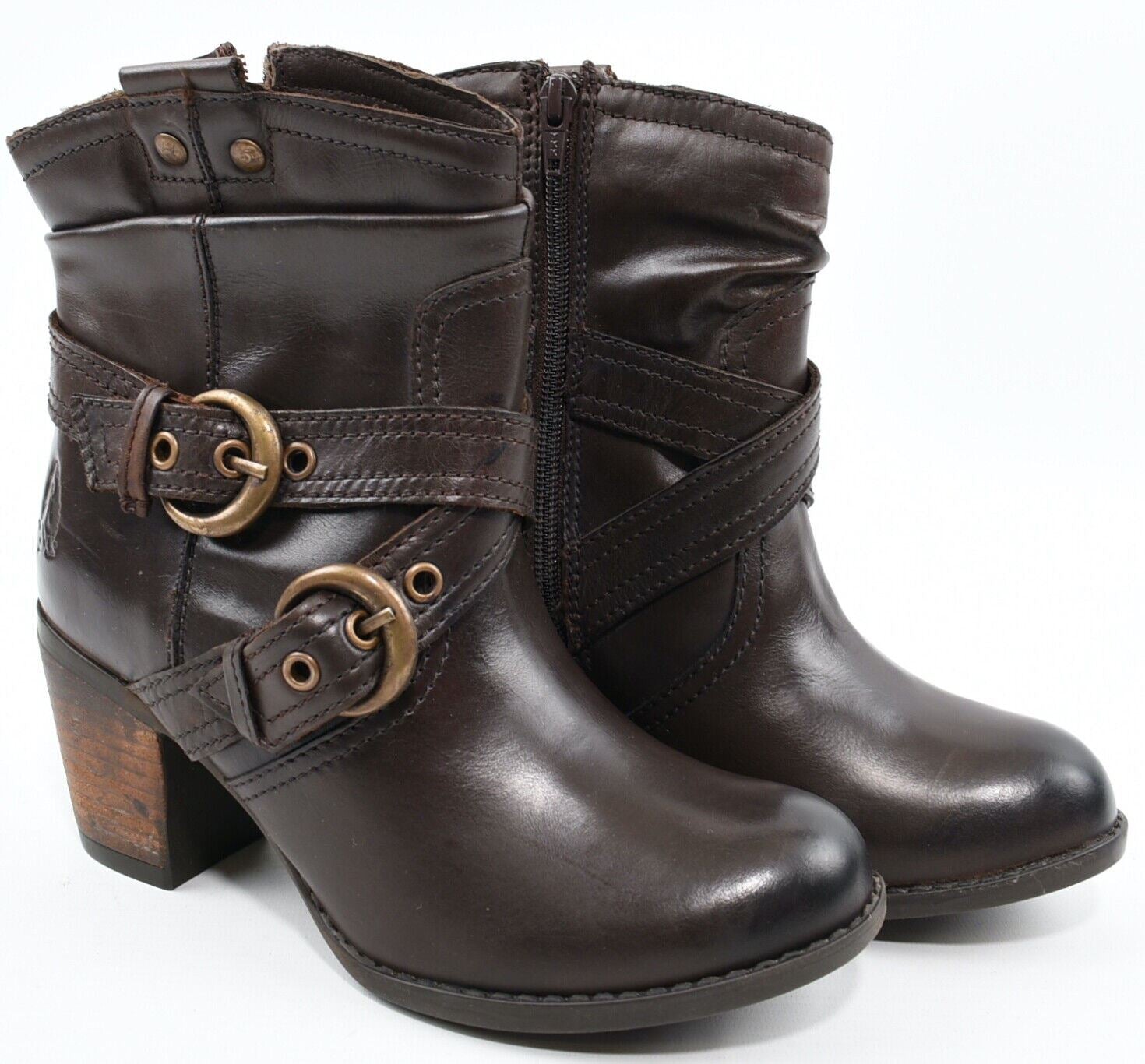 HUSH PUPPIES Moorland Women's Brown Genuine Leather Ankle Boots, size UK 6 WIDE