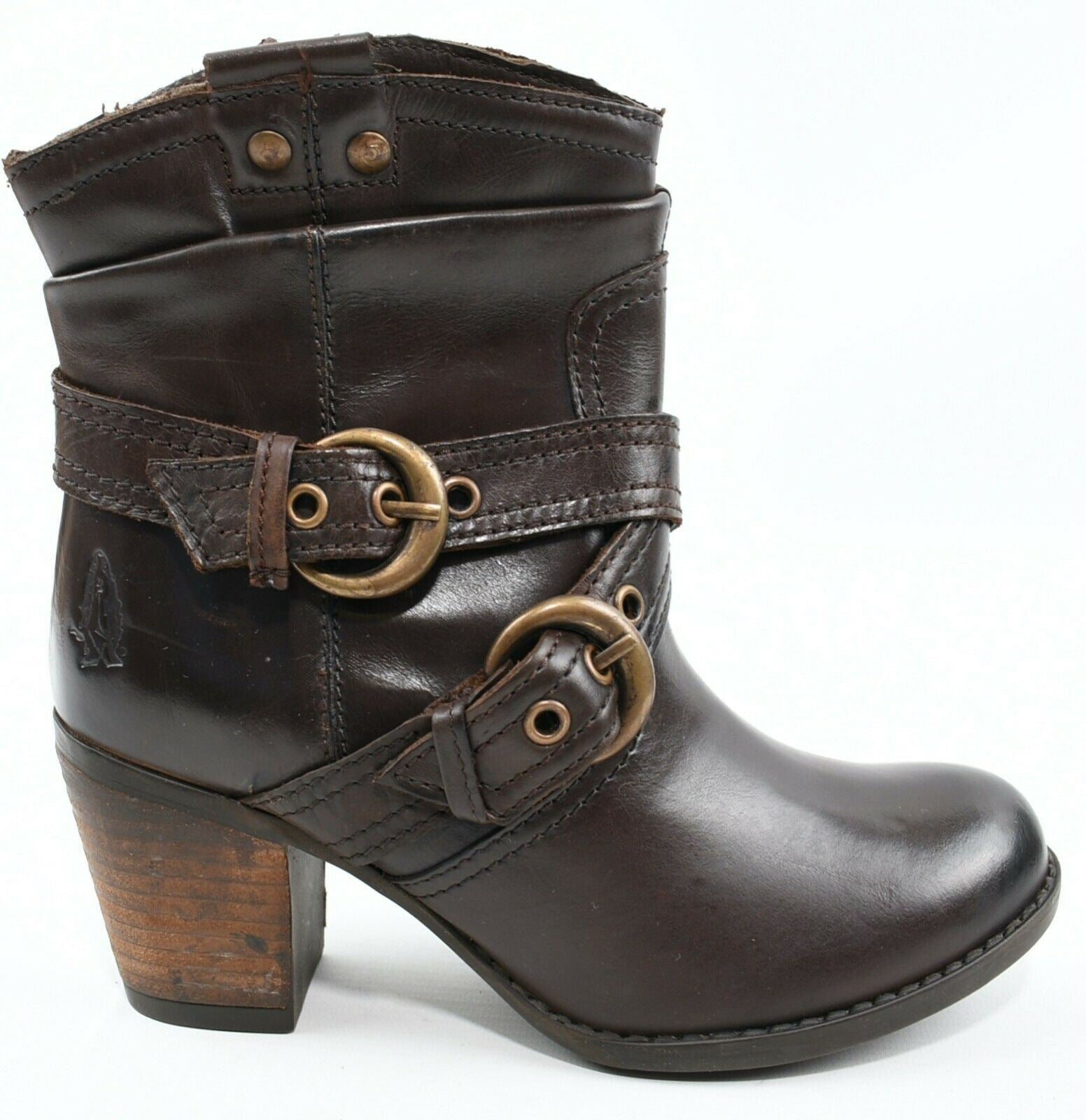 HUSH PUPPIES Moorland Women's Brown Genuine Leather Ankle Boots, size UK 6 WIDE