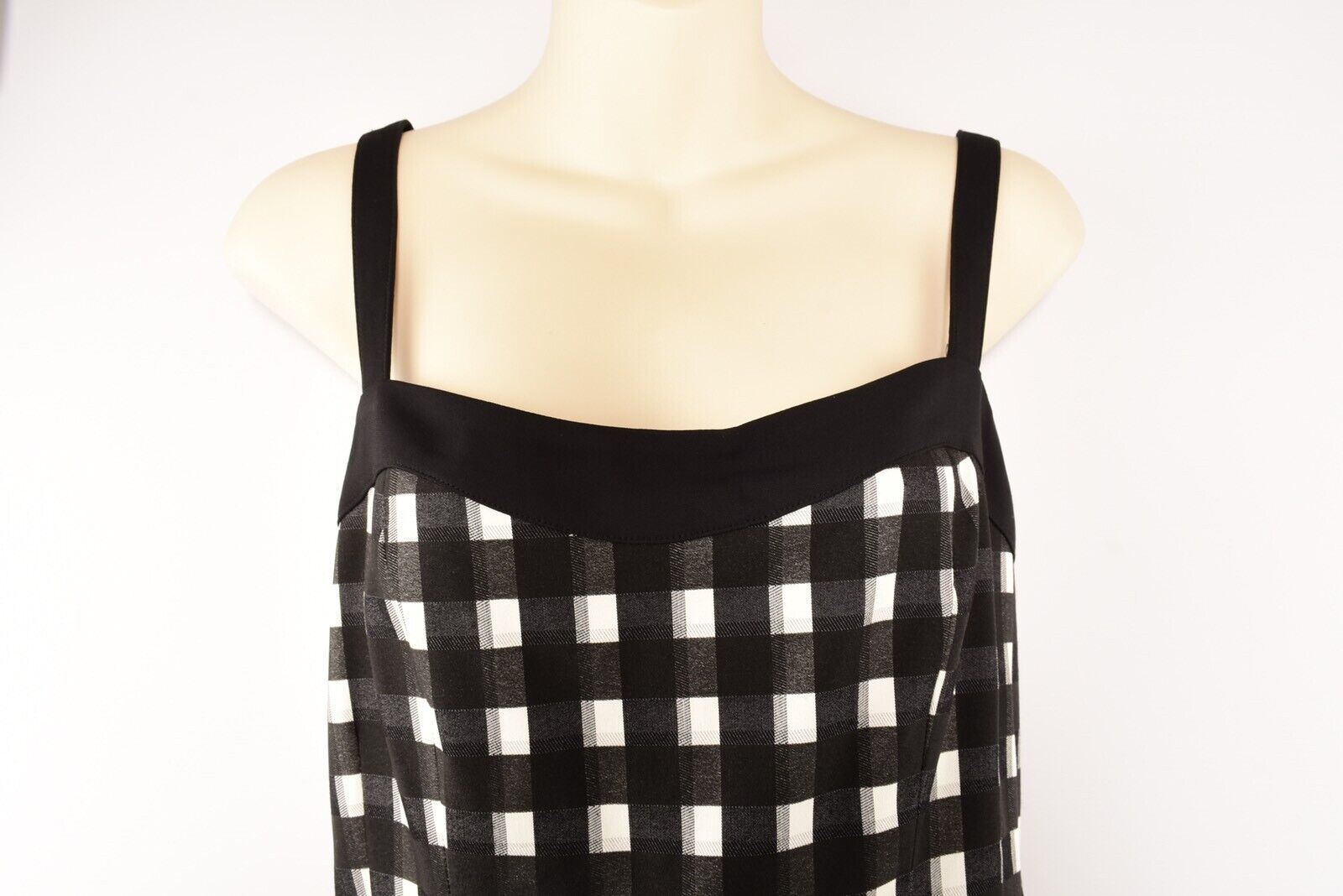 MARIA GRAZIA SEVERI Women's Black Checked Midi Dress, size UK 18 / IT 50