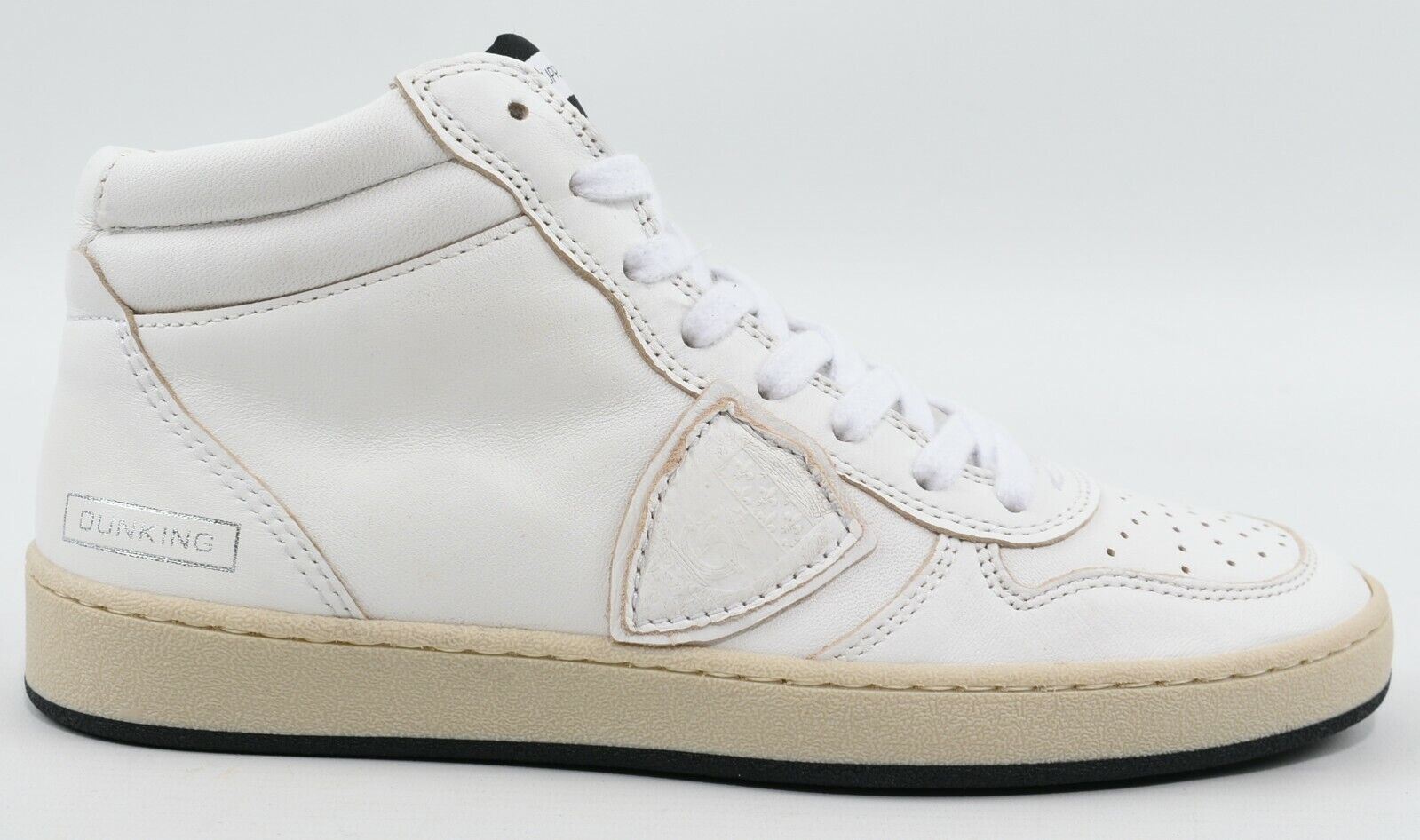 PHILIPPE MODEL Women's White Leather Mid Top Trainers, size UK 3 / EU 36