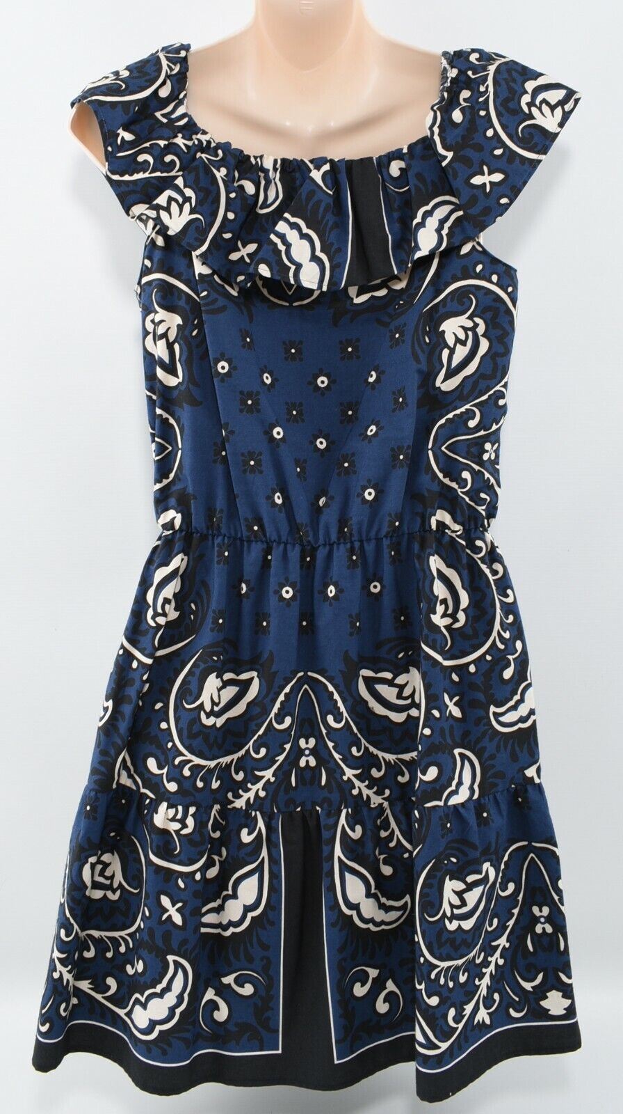 RED VALENTINO Women's Summer Off The Shoulder Cotton Dress, Blue, UK 8 / IT 40