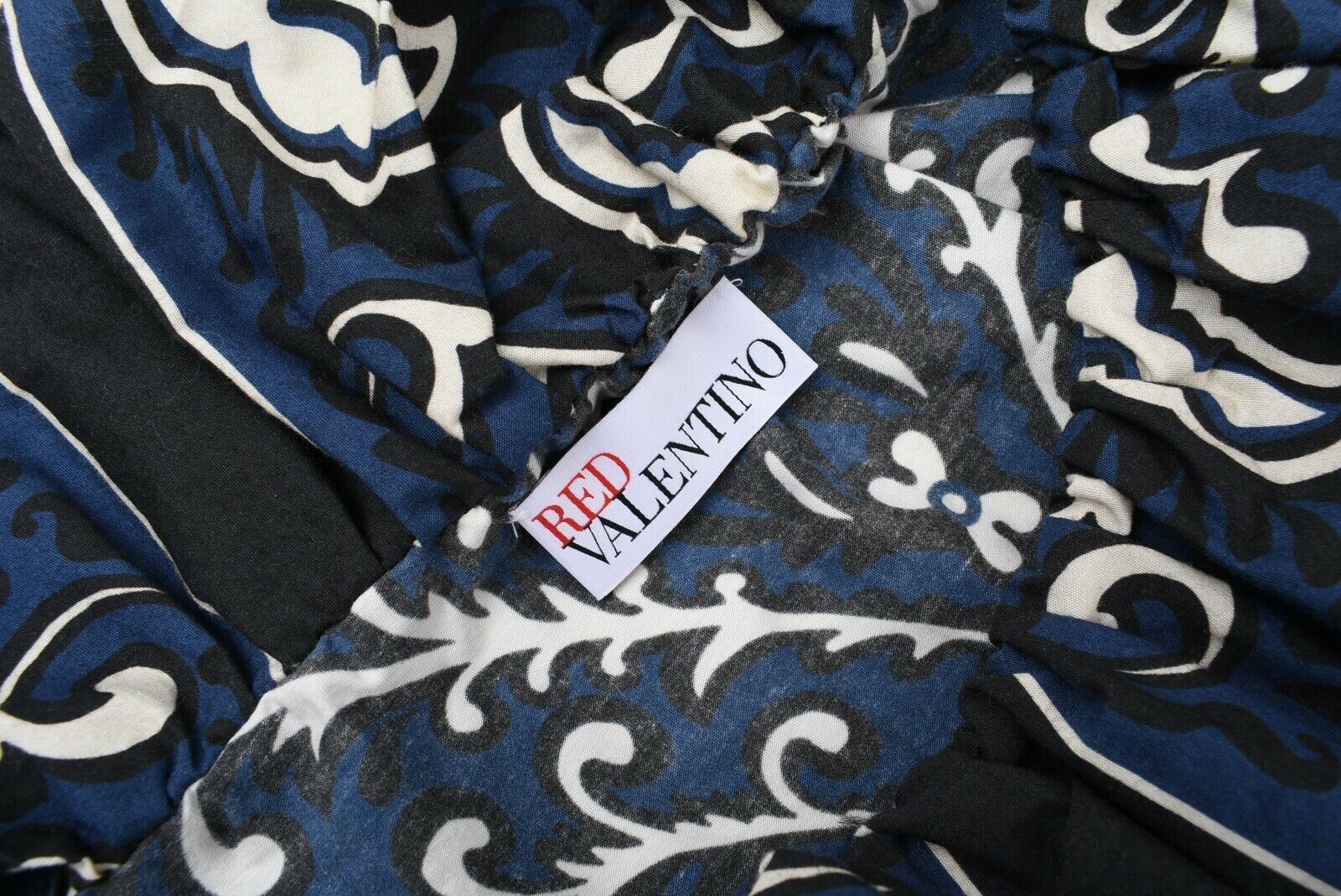 RED VALENTINO Women's Summer Off The Shoulder Cotton Dress, Blue, UK 8 / IT 40