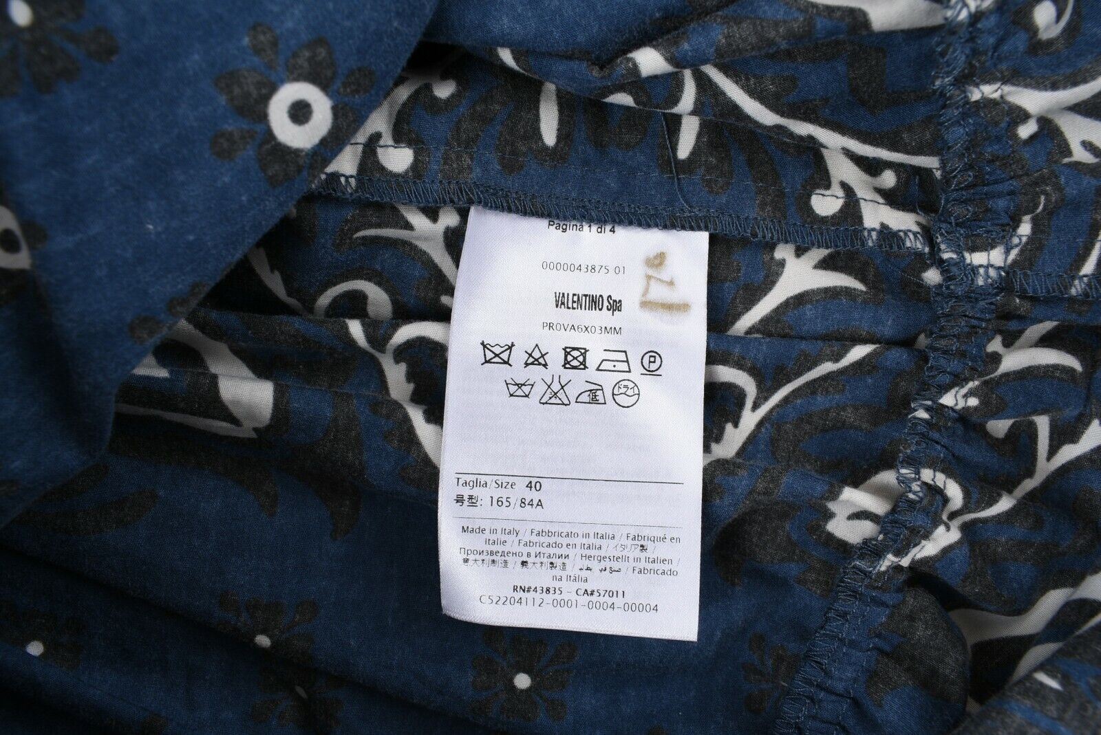 RED VALENTINO Women's Summer Off The Shoulder Cotton Dress, Blue, UK 8 / IT 40