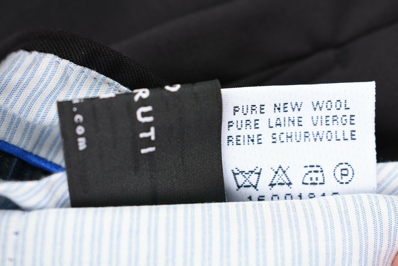 PAL ZILERI Men's Black Trousers, 100% Wool, Made in Italy, size W32