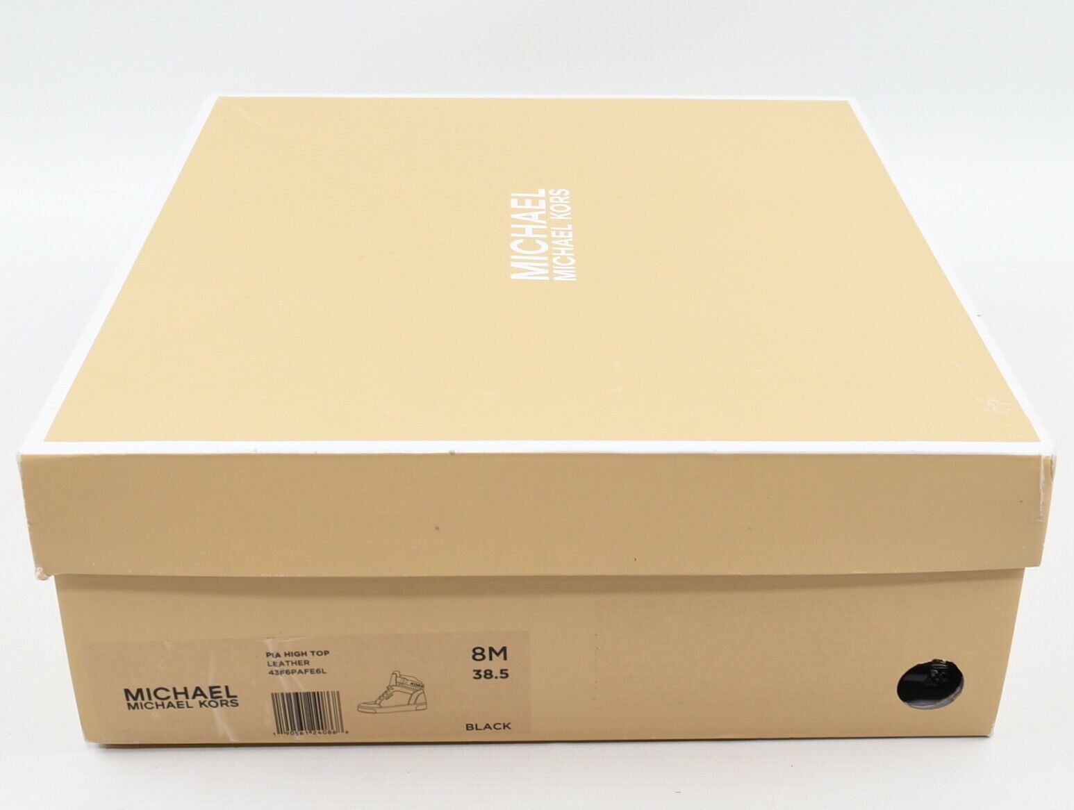 MICHAEL KORS Women's PIA High Top Leather Sneakers, Black, size UK 5.5 / EU 38.5