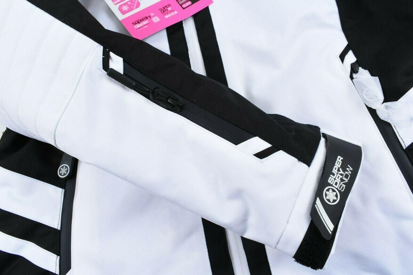 SUPERDRY Women's SUPER SLALOM Ski Jacket, White & Black - M / UK 12