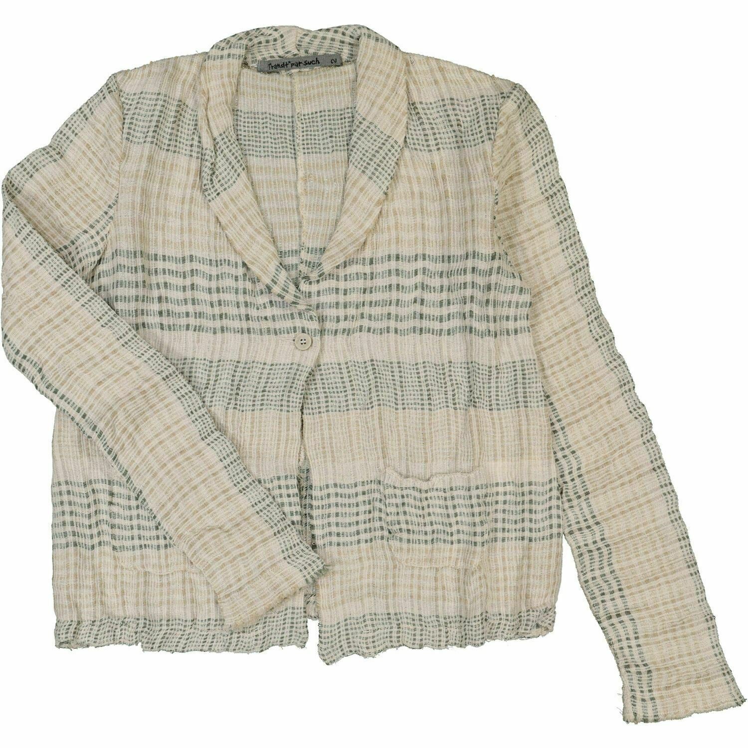 TRANSIT PAR SUCH Womenâs Cream Checked Blazer Jacket, size IT42 / UK 10