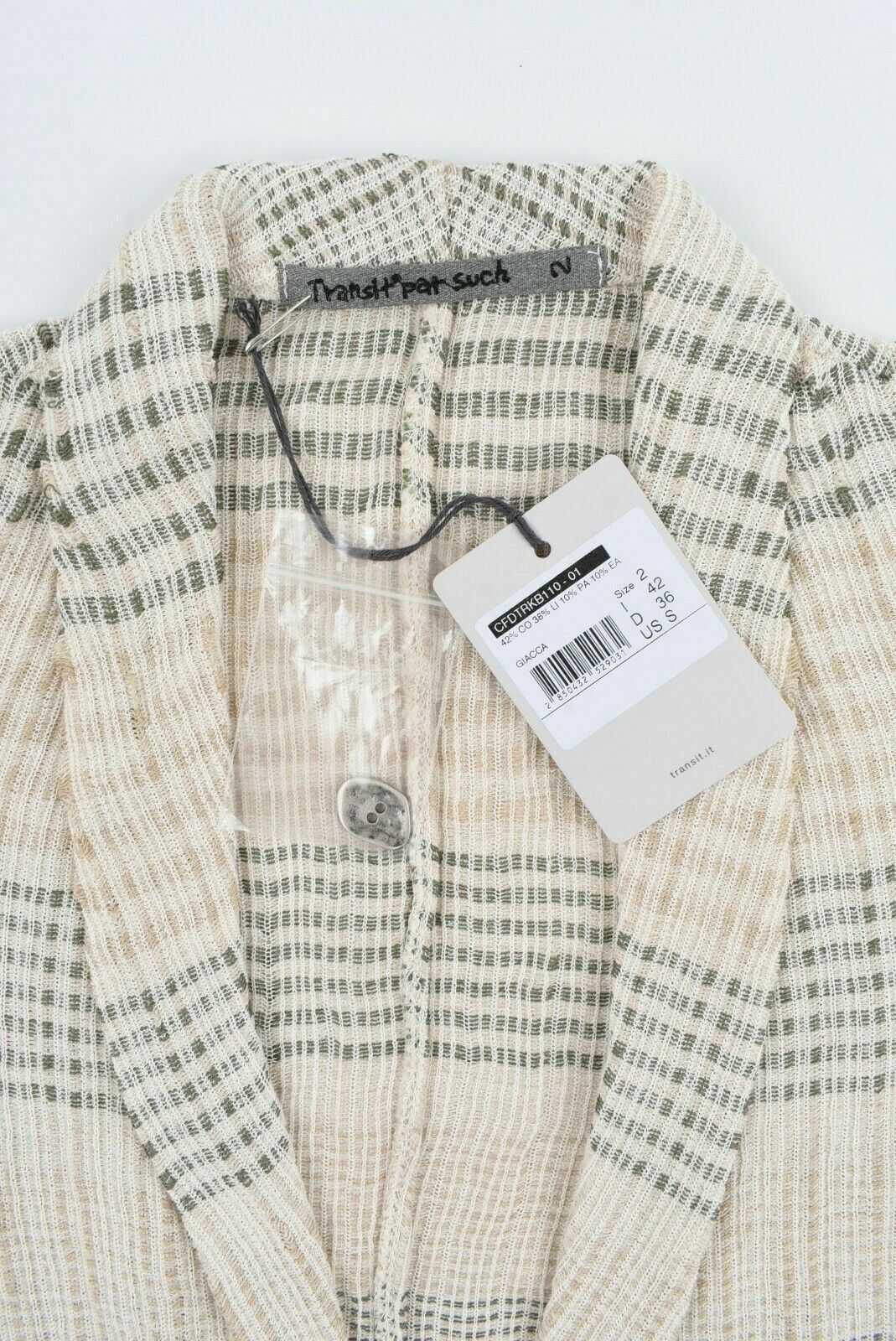 TRANSIT PAR SUCH Womenâs Cream Checked Blazer Jacket, size IT42 / UK 10