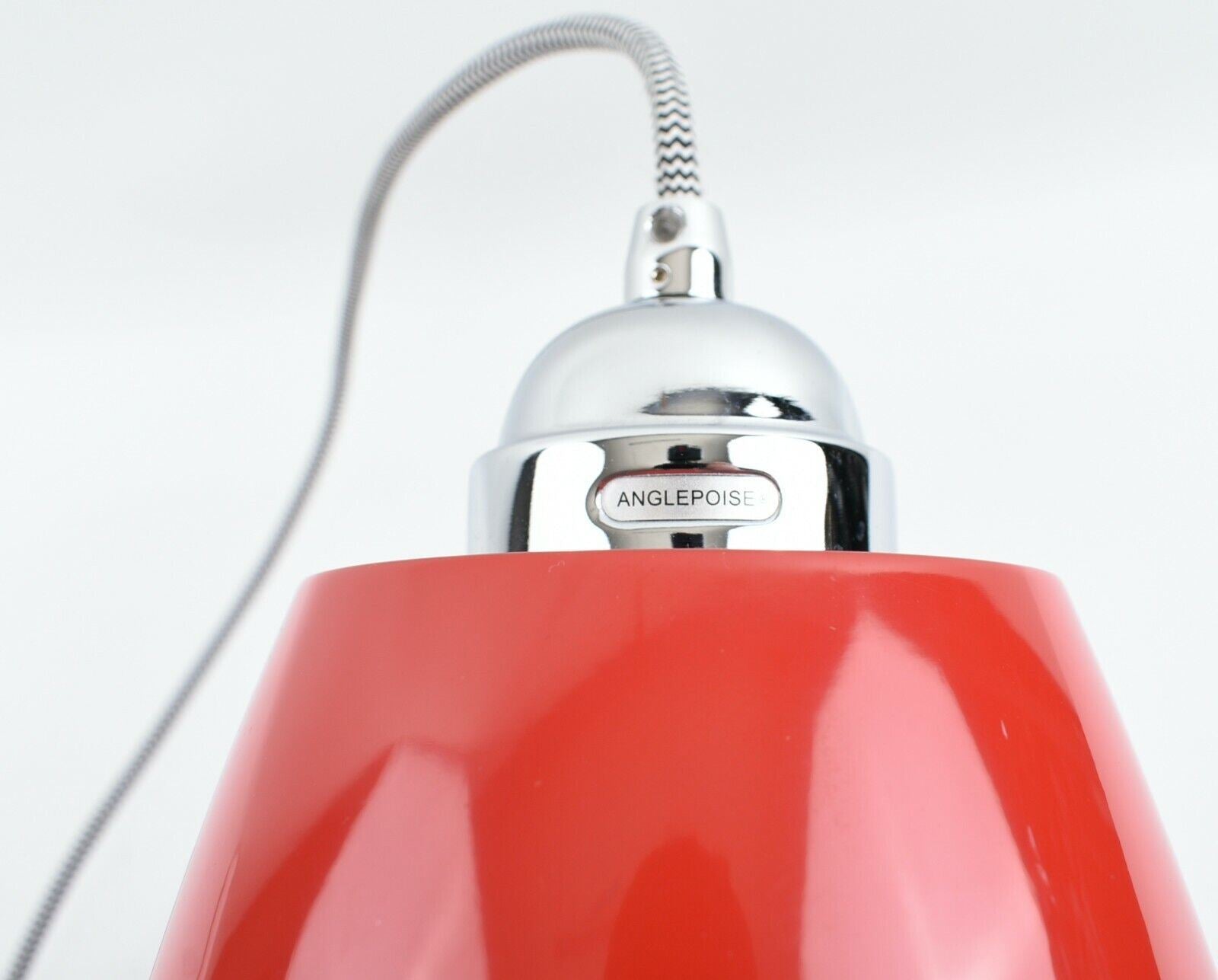 ANGLEPOISE Duo Pendant Ceiling Lamp White/Black Cable Braid - Signal Red