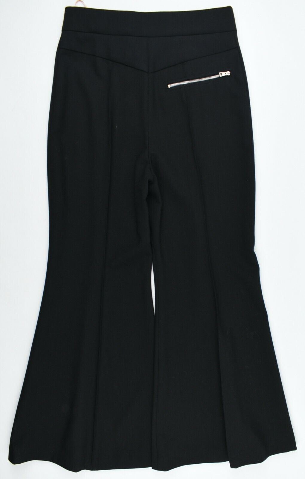 CHLOE Women's Black Cropped Trousers Designer Pants, 95% Wool, size UK 8