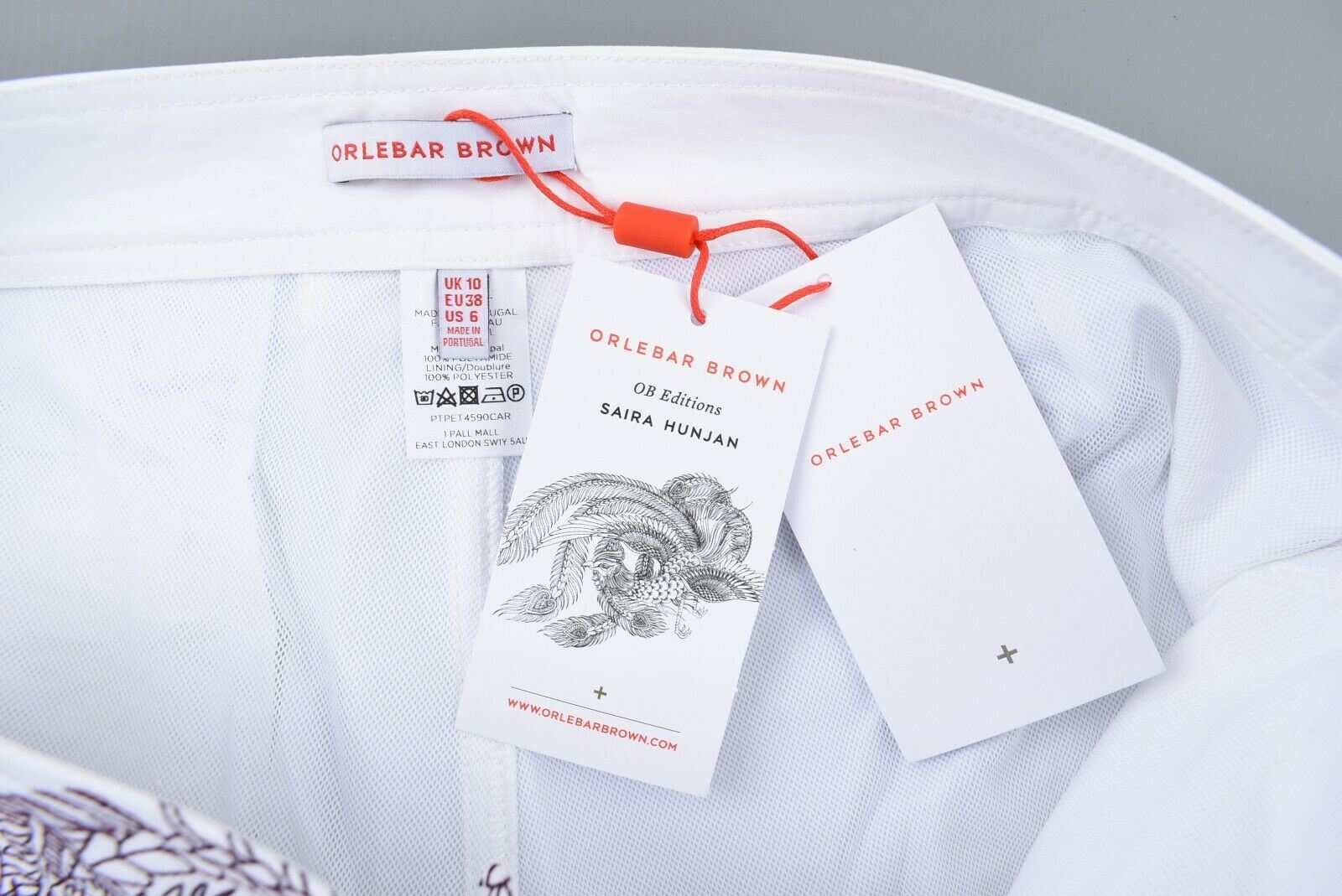 ORLEBAR BROWN Women's WHIPPET SAIRA HUNJAN Shorts, White, size UK 10