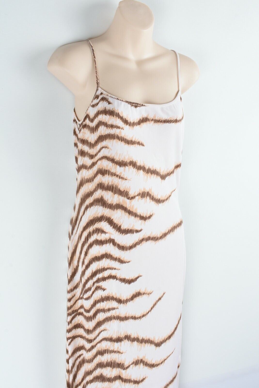 HERVE LEGER Women's Strappy Maxi Dress, Beige/Brown Printed, size UK 6-8