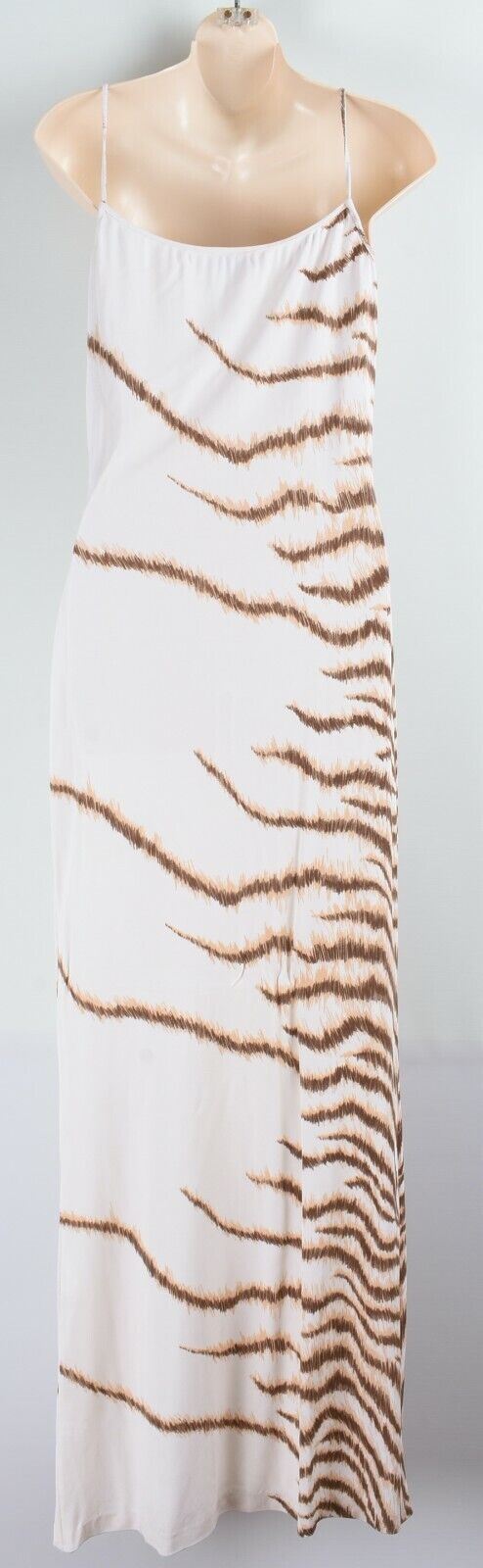 HERVE LEGER Women's Strappy Maxi Dress, Beige/Brown Printed, size UK 6-8