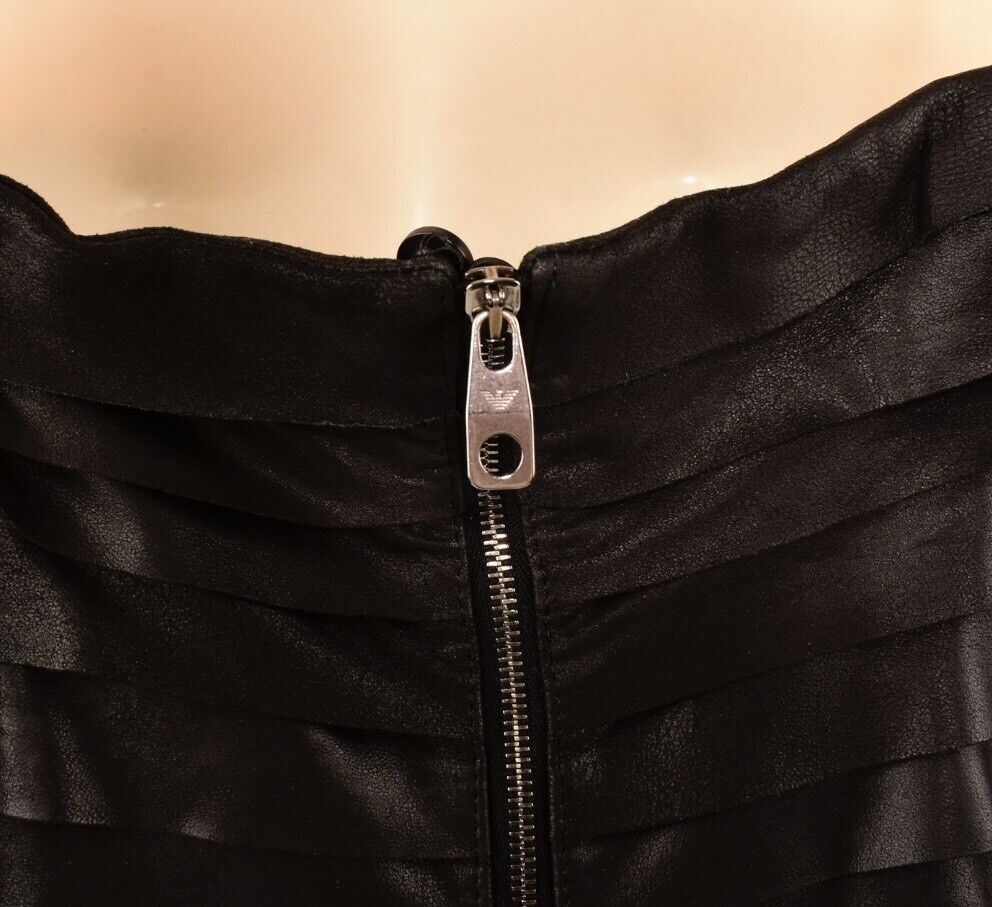 EMPORIO ARMANI Women's Fit and Flare LEATHER Dress, size UK 10 / IT 42