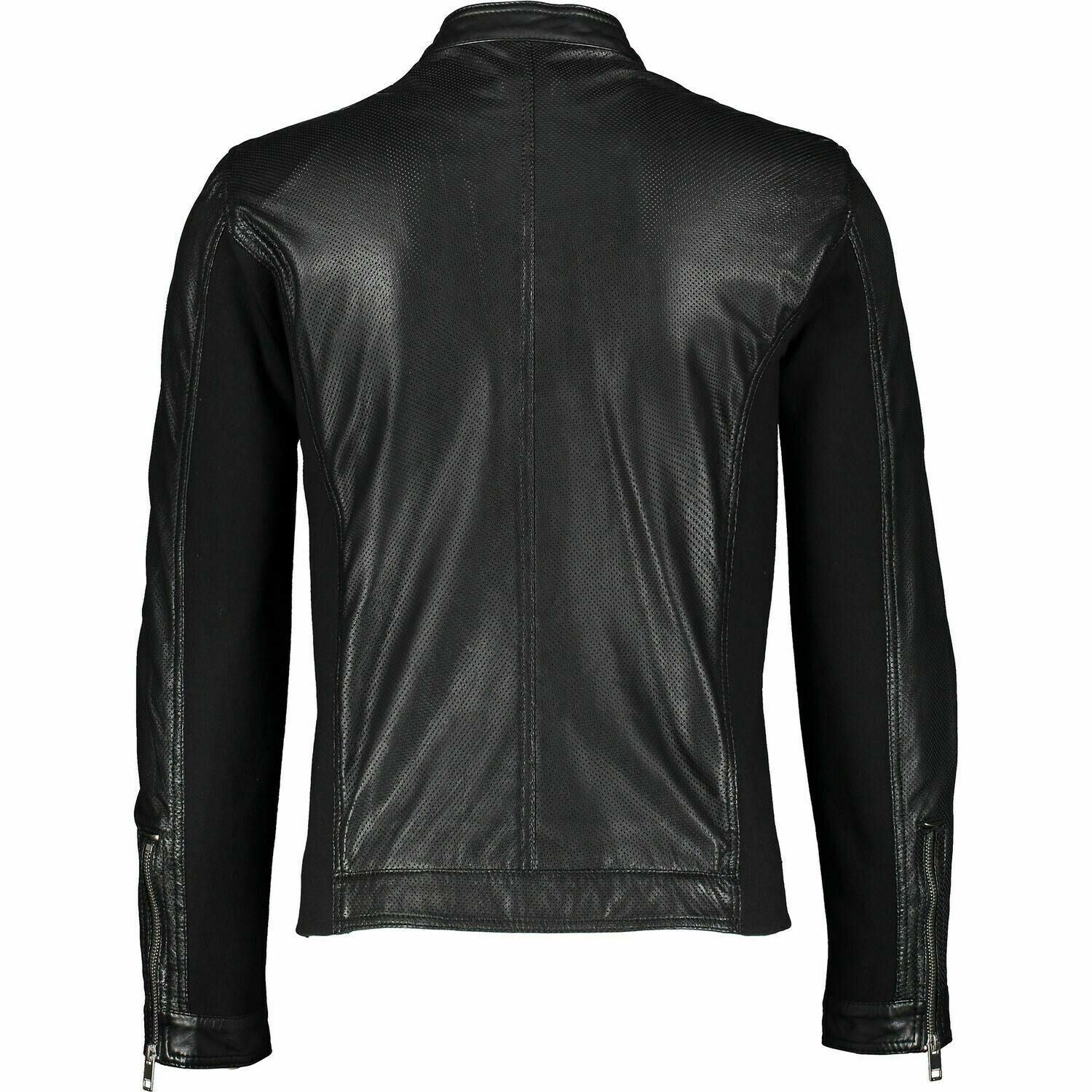 DIESEL Men's FRANKLIN Perforated Leather Jacket, Black, size XL