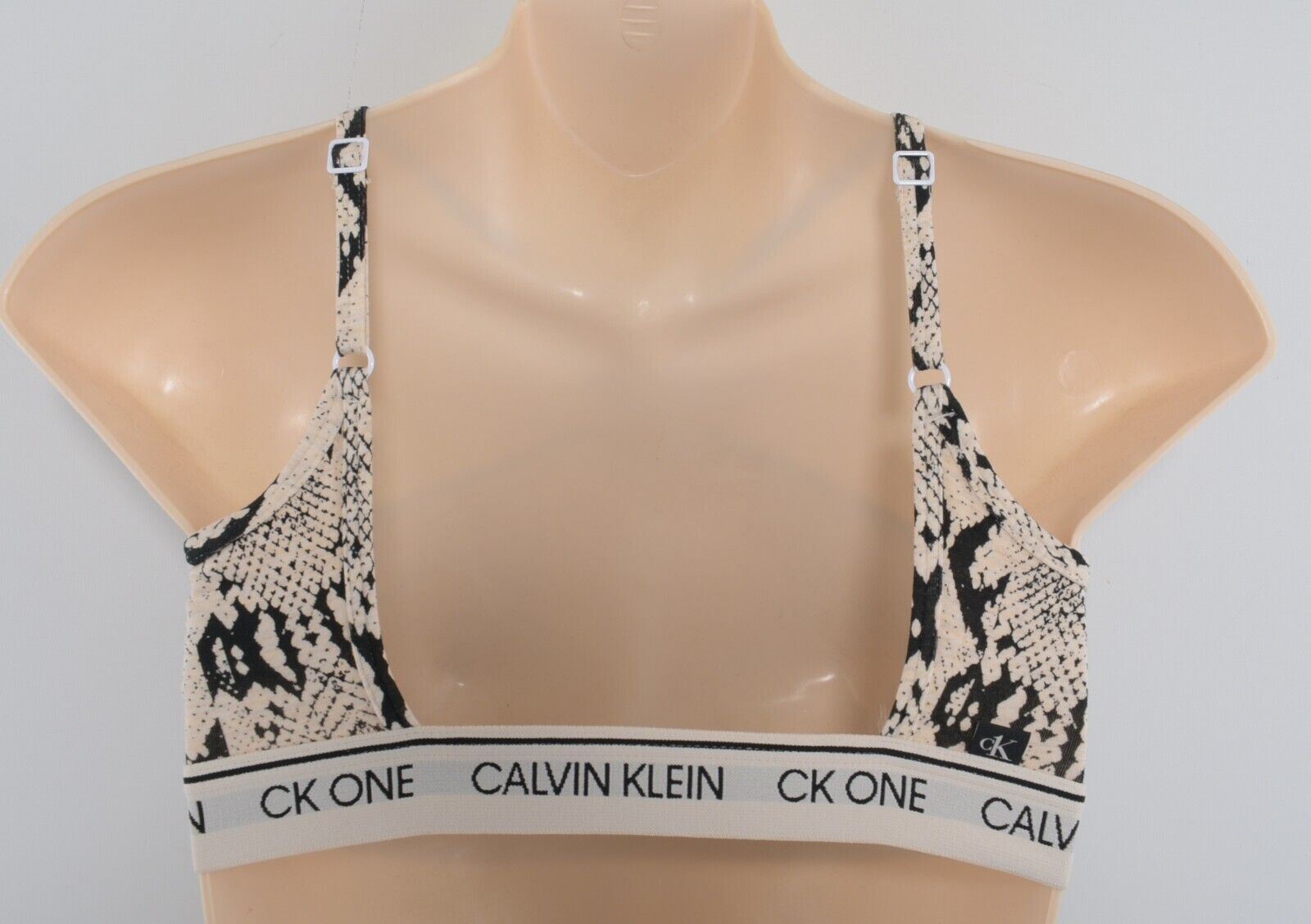 CALVIN KLEIN CK ONE Women's Snake Print Cotton Bralette, size M (UK 12)