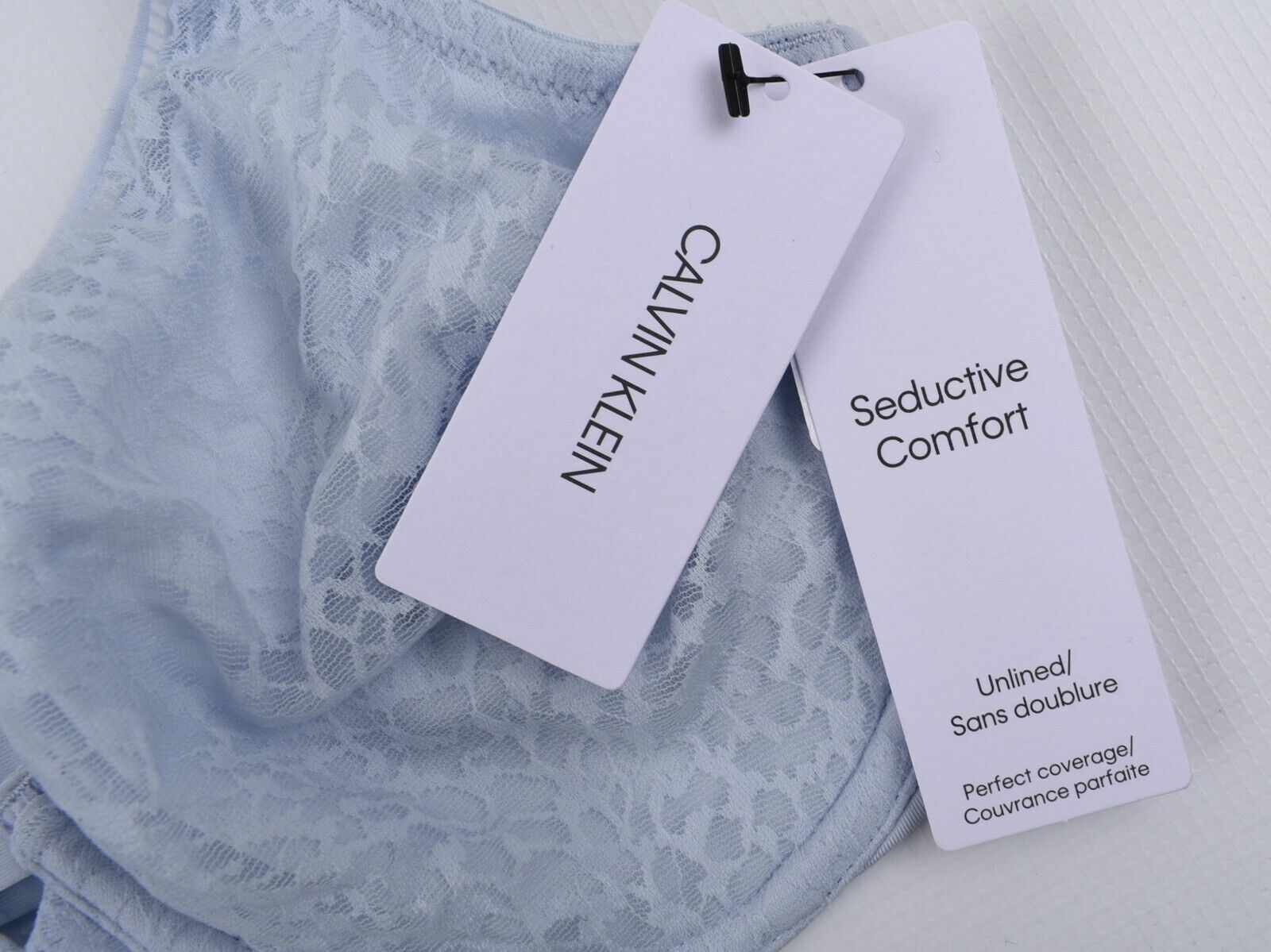 CALVIN KLEIN Women's SEDUCTIVE COMFORT Bra, Light Blue, size 32DD