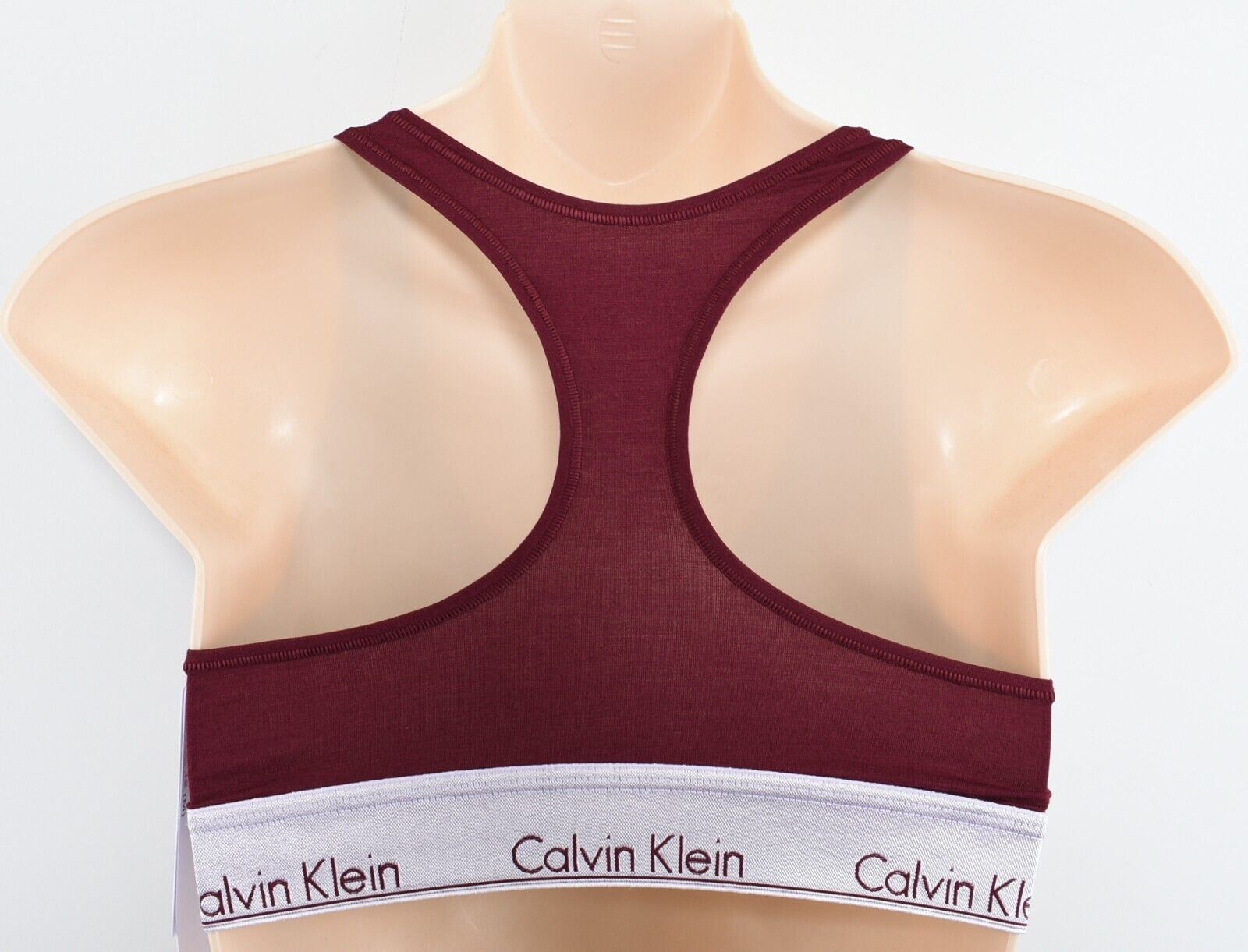 CALVIN KLEIN Women's Modern Cotton Logo Bralette, Burgundy Red, size M (UK 12)