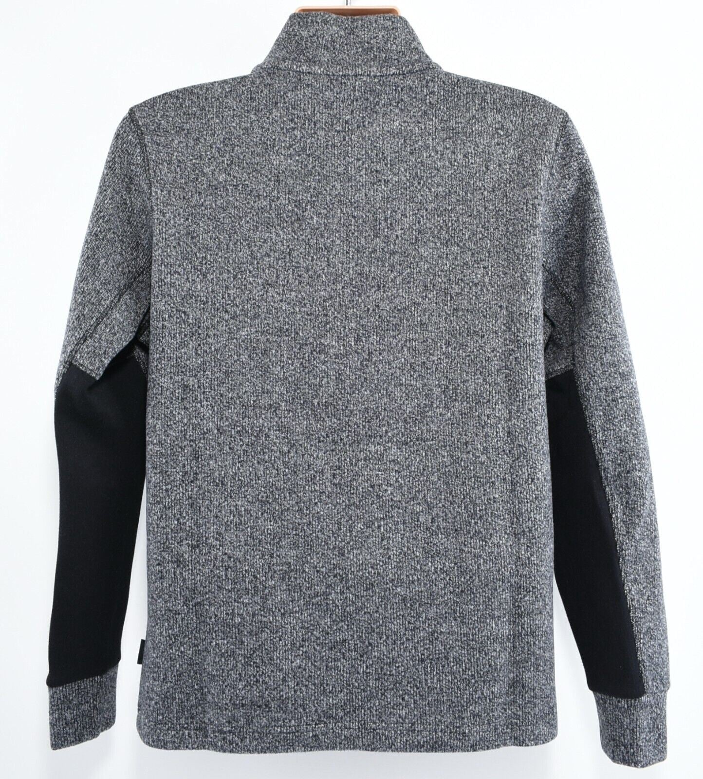 CALVIN KLEIN Men's Rib Knit Neck Zip Jumper, Charcoal Grey, size S