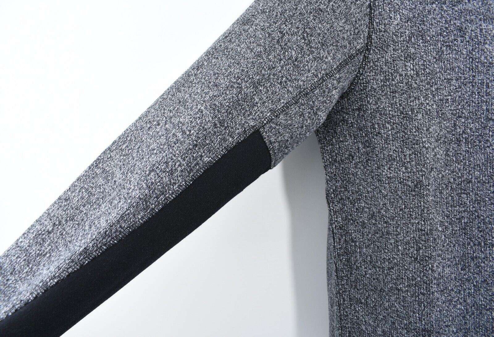 CALVIN KLEIN Men's Rib Knit Neck Zip Jumper, Charcoal Grey, size S