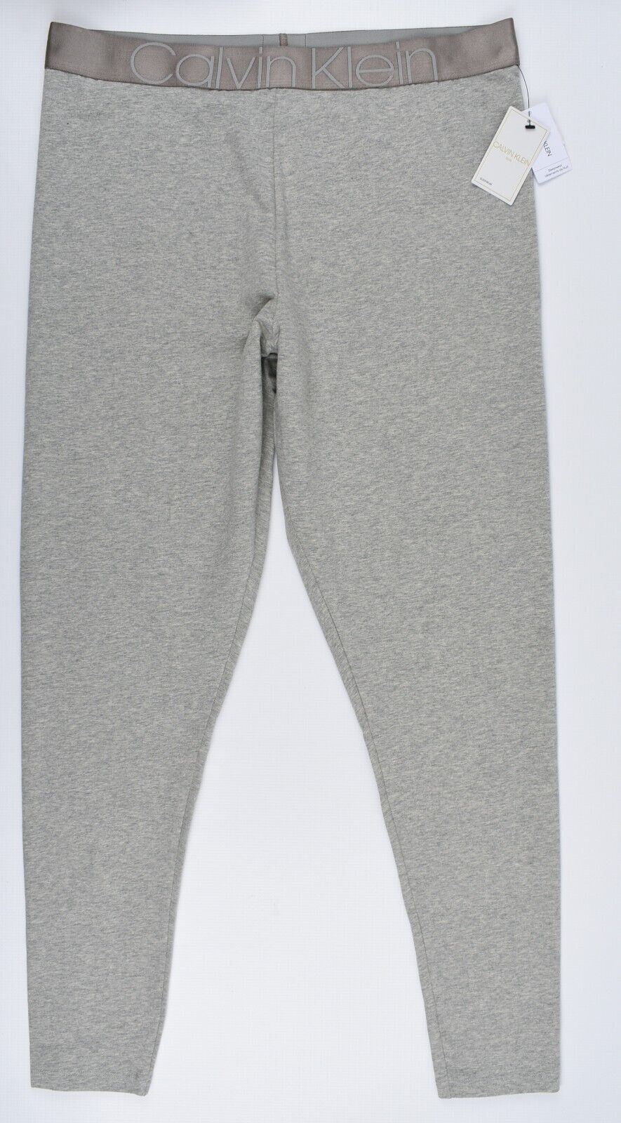 CALVIN KLEIN ICON Women's Logo Waistband Lounging Leggings, Grey, size L (UK 14)