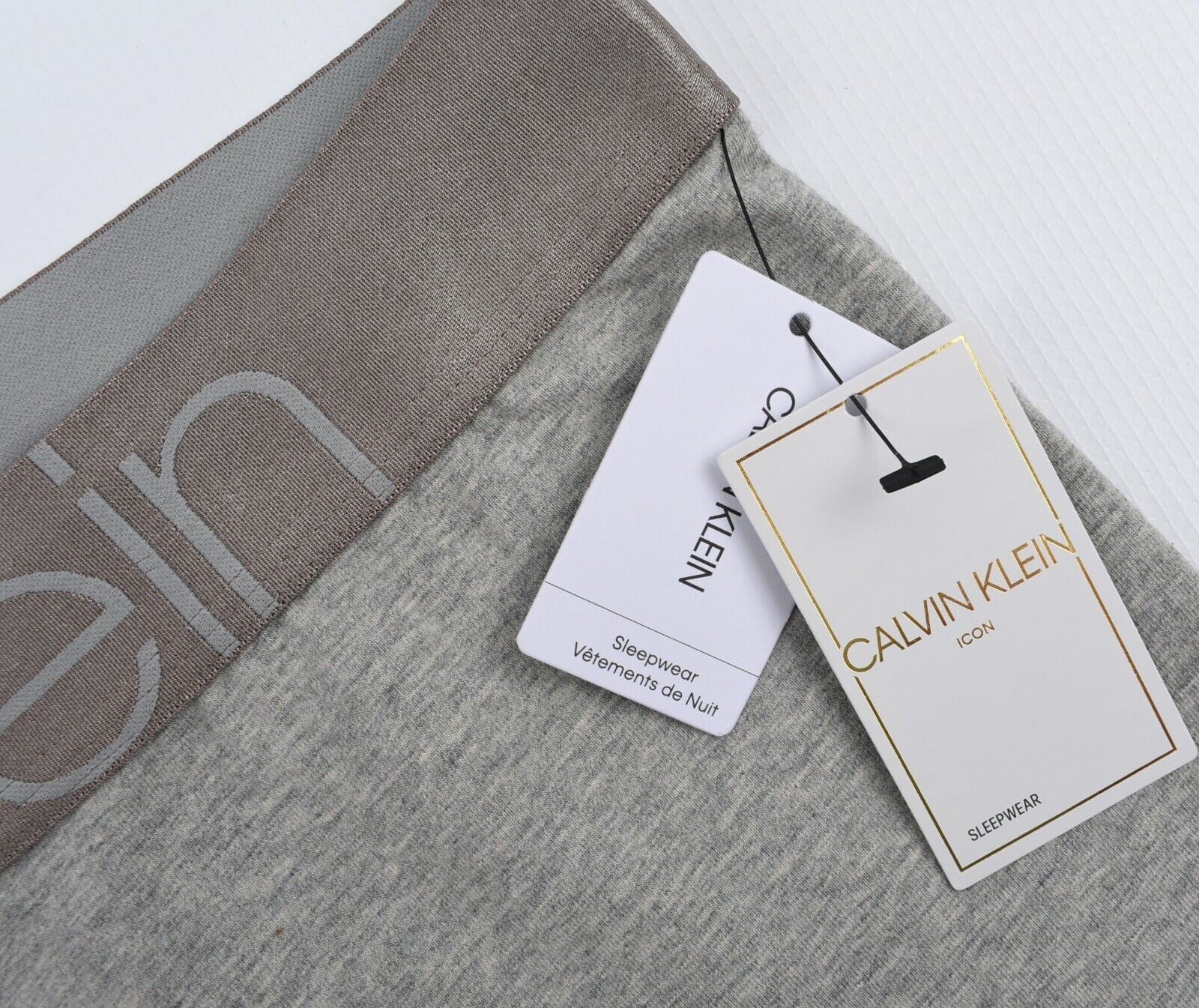 CALVIN KLEIN ICON Women's Logo Waistband Lounging Leggings, Grey, size L (UK 14)