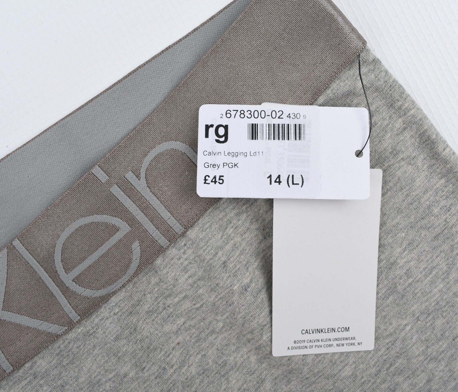 CALVIN KLEIN ICON Women's Logo Waistband Lounging Leggings, Grey, size L (UK 14)