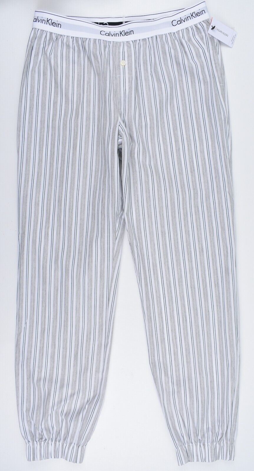 CALVIN KLEIN Women's Lounge Pants, Pyjama Bottoms, Grey Striped, size M (UK 12)
