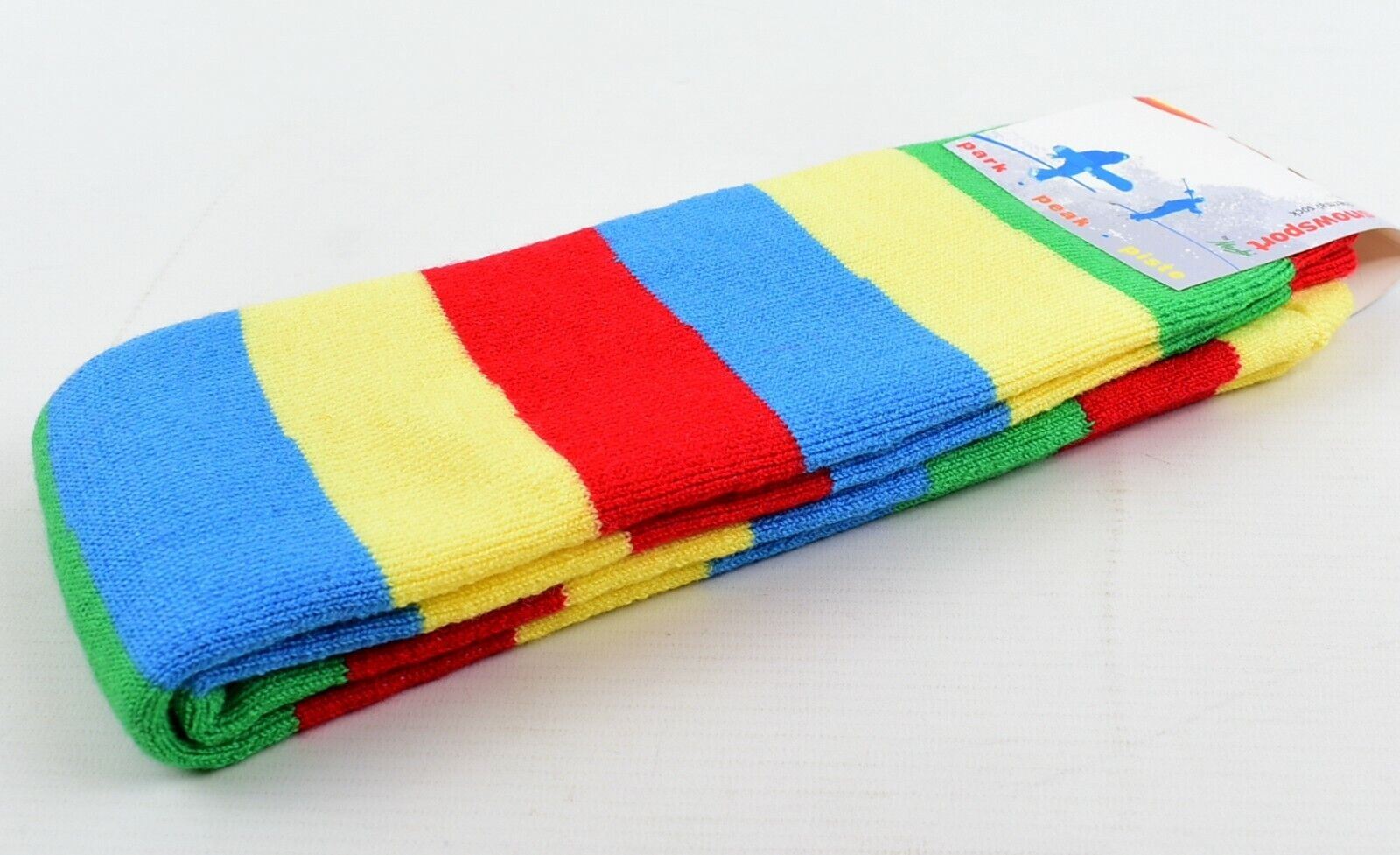MANBI 24" Colourful Striped Thermal Socks, Wool Blend (40% wool) One size Unisex