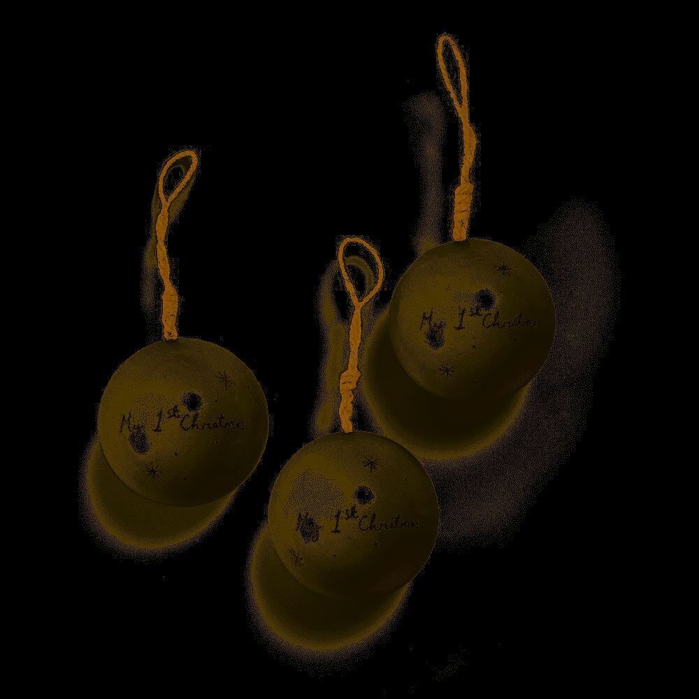 MAMAS & PAPAS Baby's First Christmas Set of 3 Wooden Baubles