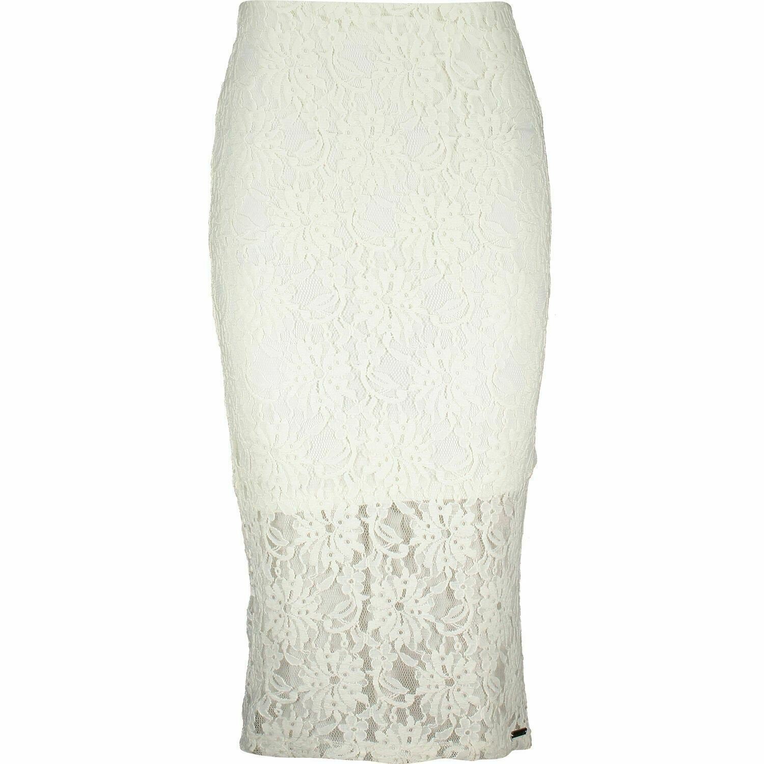 Superdry Womens Off white Lace Pencil Skirt Size XS Extra Small RRP £34.99