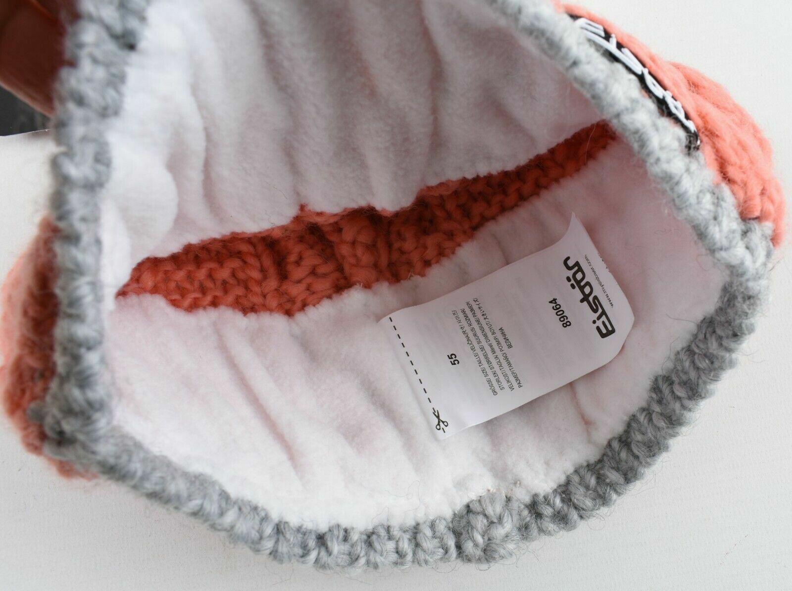 EISBAR - KIANA Girls' Juniors' Wool Blend Beanie Hat, Coral/Grey, size 55