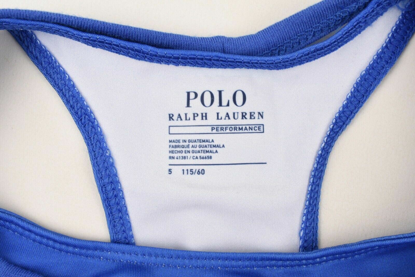 POLO RALPH LAUREN Girls' Double Layer PERFORMANCE Top, Blue, 4 years