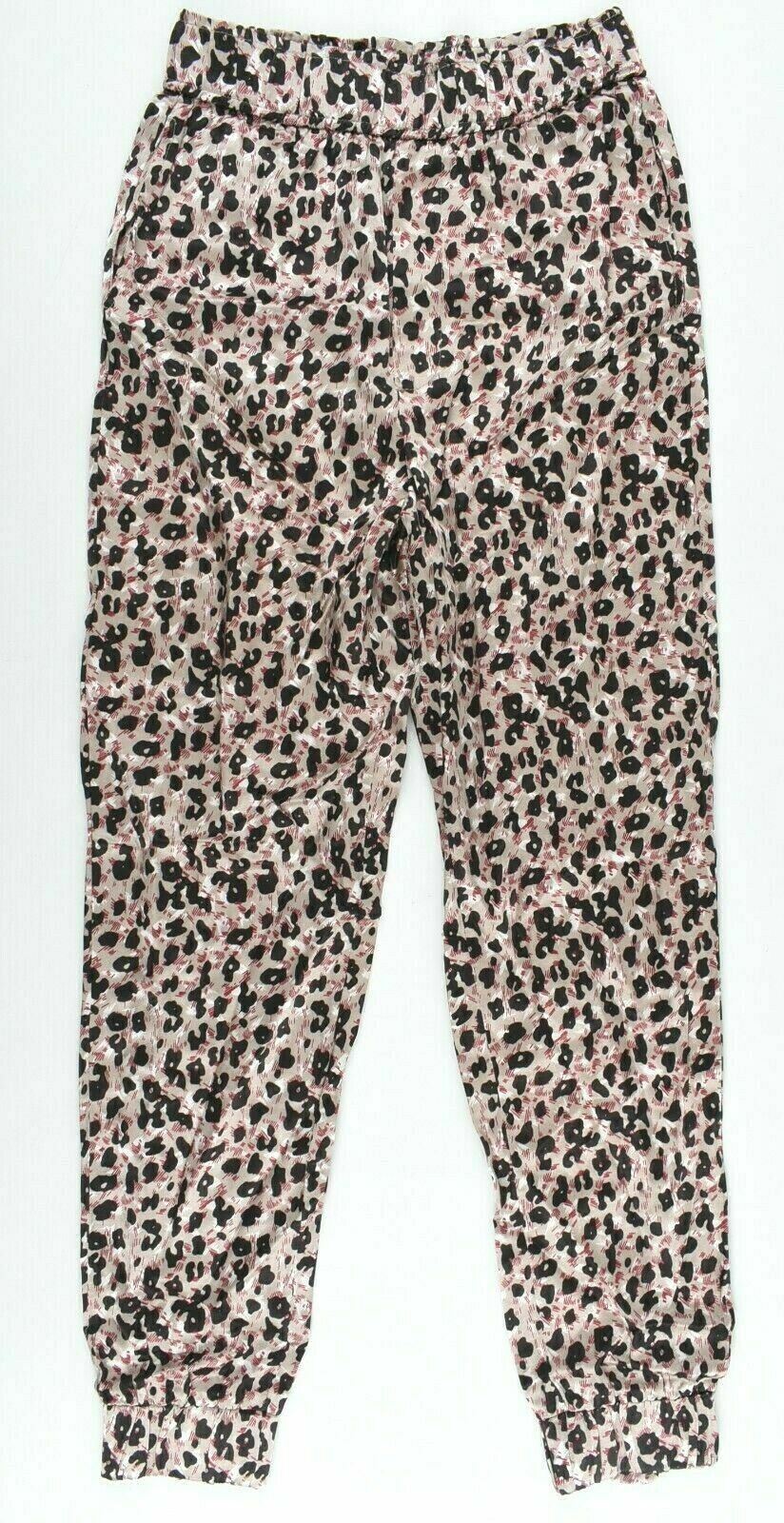 ZARA Women's Leopard Print Loungewear Trousers Pyjama Pants, size XS
