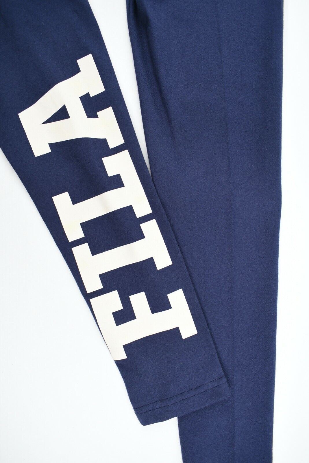 FILA Women's Navy Blue Cotton Leggings, Logo on the Leg, size XS