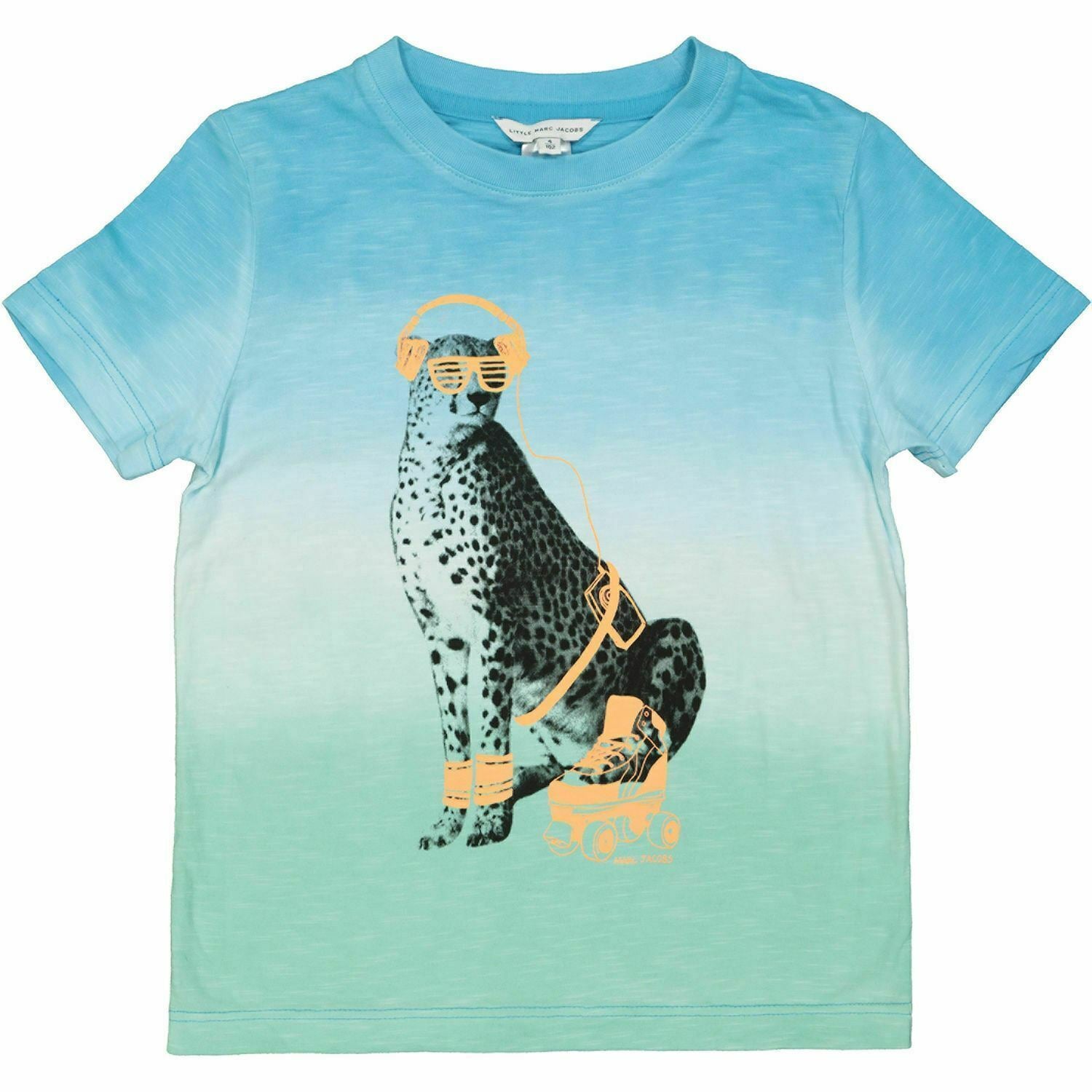 LITTLE MARC JACOBS Boys Blue & Green Ombre T-Shirt Size 8 yrs