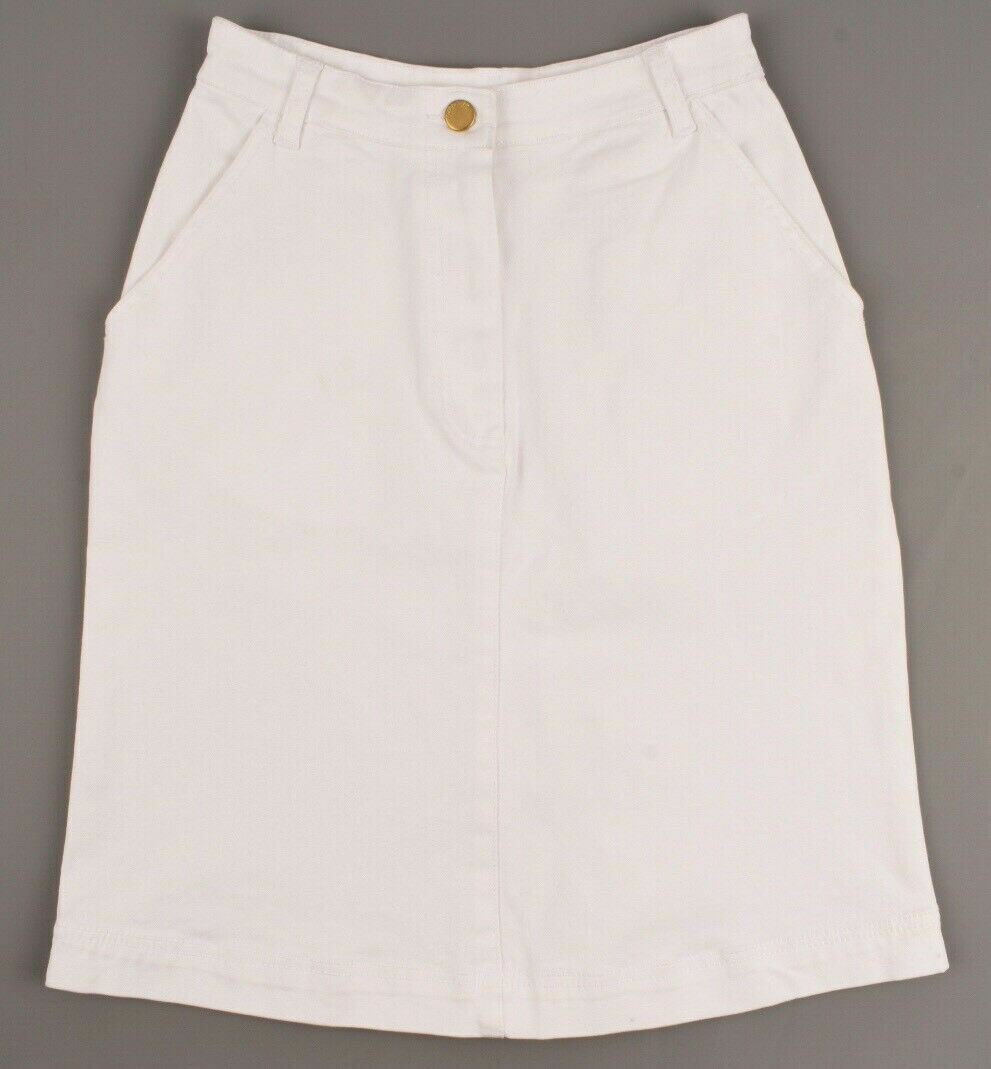 MANOUSH Womens JUPE Glitter Denim Skirt, Off-White, size UK 6