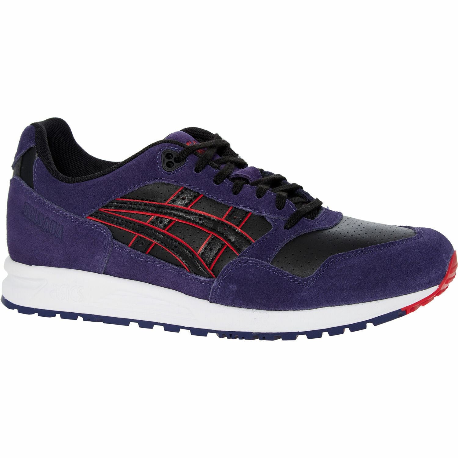 ASICS TIGER Mens' Boys' GELSAGA Trainers, Black/Purple Matte, size UK 4.5