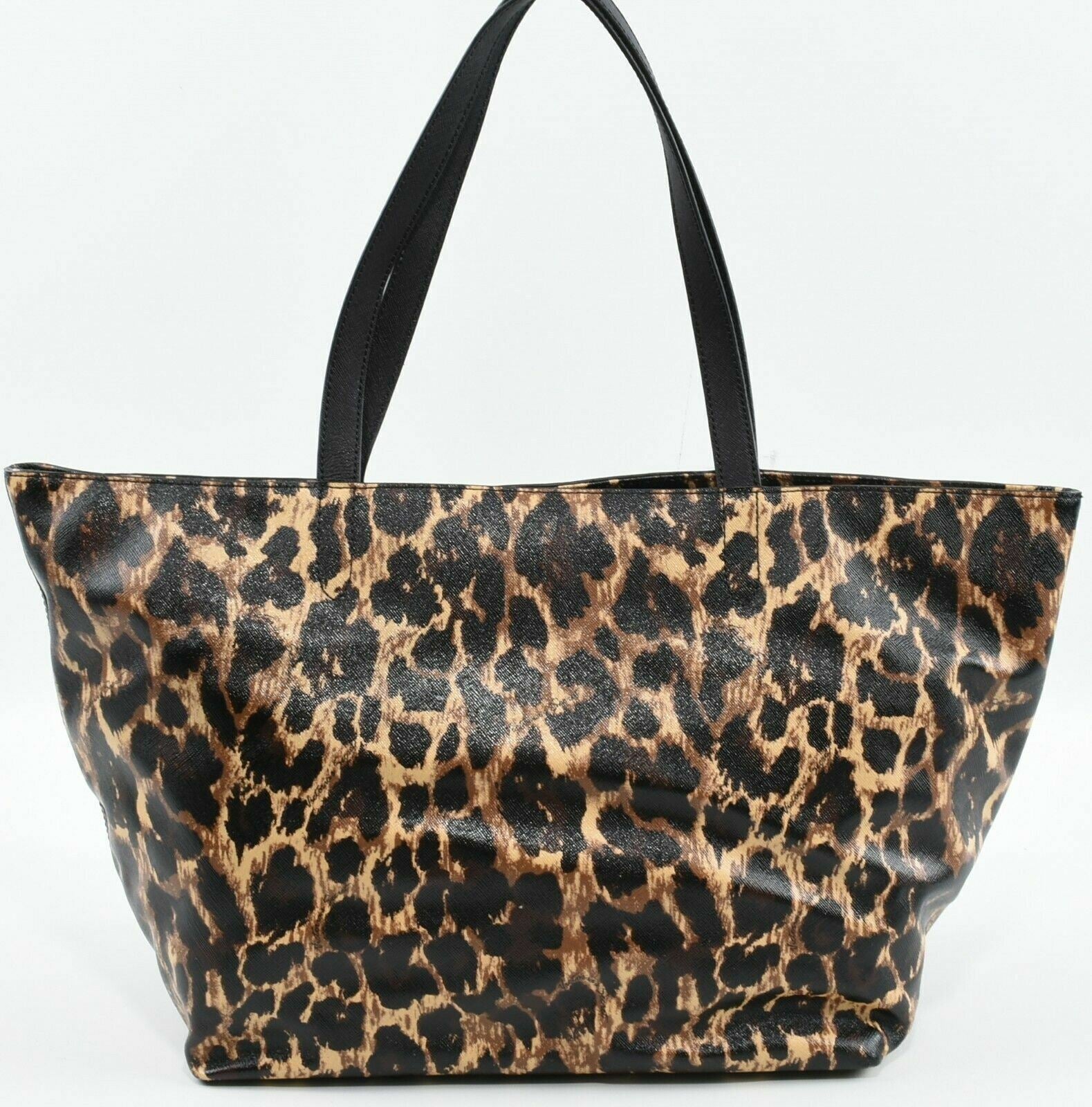 VICTORIA'S SECRET Women's Tote Bag, Faux Saffiano Leather, Leopard Print