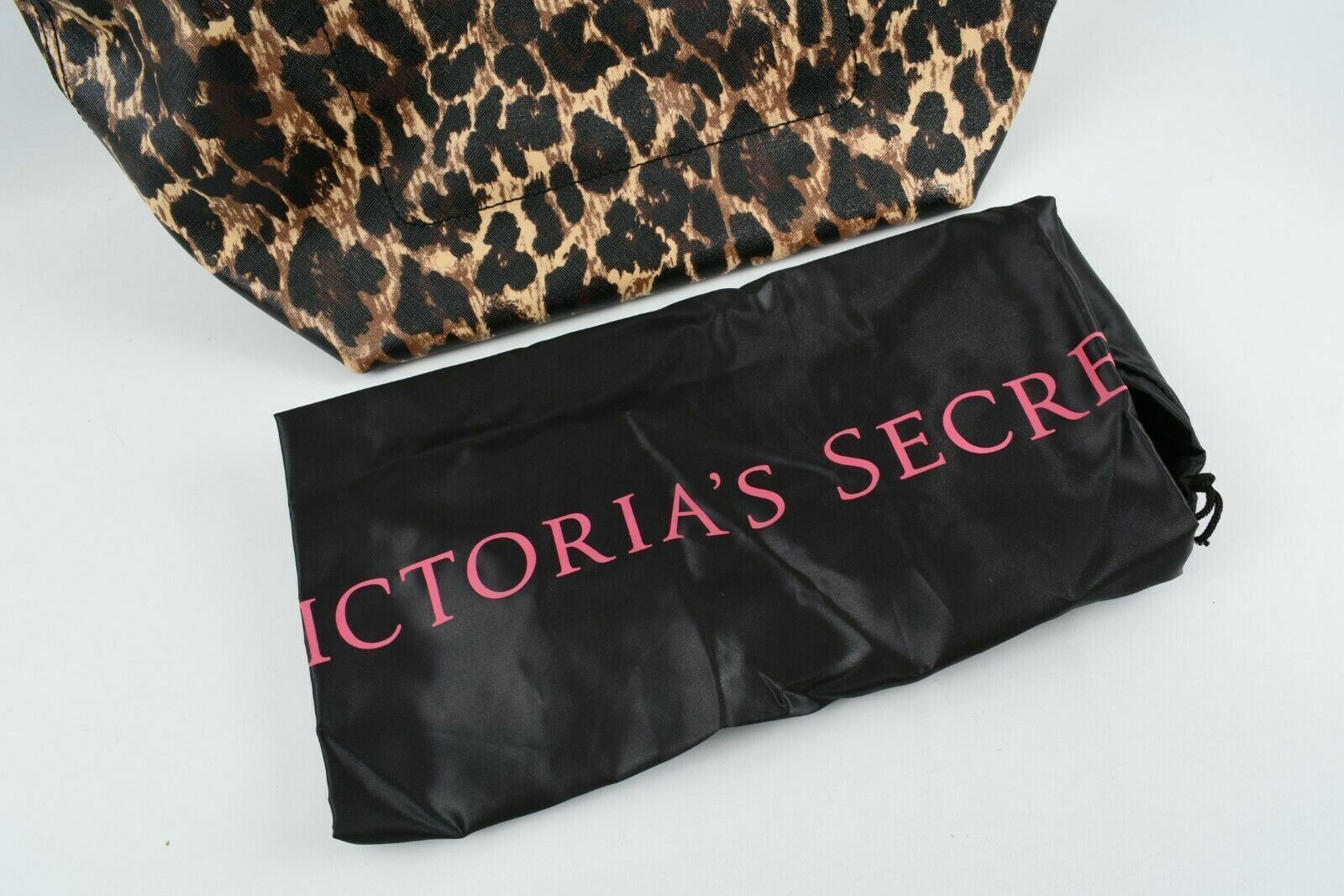 VICTORIA'S SECRET Women's Tote Bag, Faux Saffiano Leather, Leopard Print