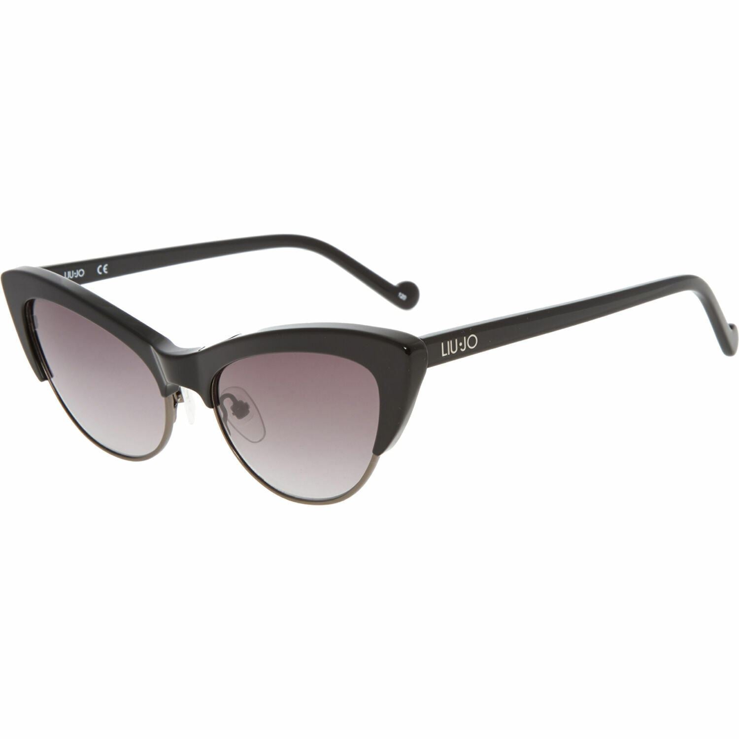 LIU JO Women's Small Cat Eye Sunglasses, Black, with Case LJ721S