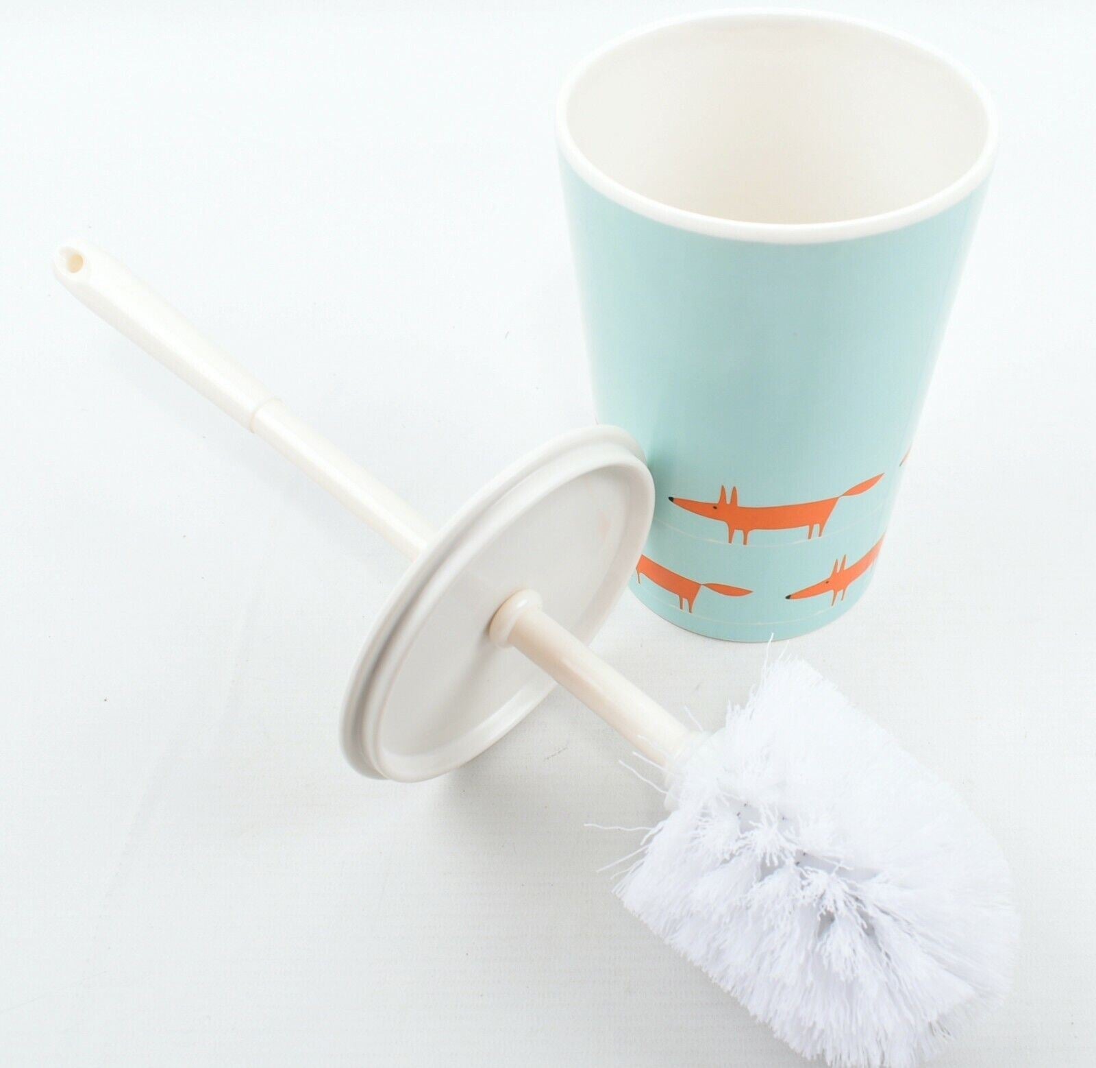 SCION Living - Toilet Brush & Holder, Duck Egg Blue/Orange