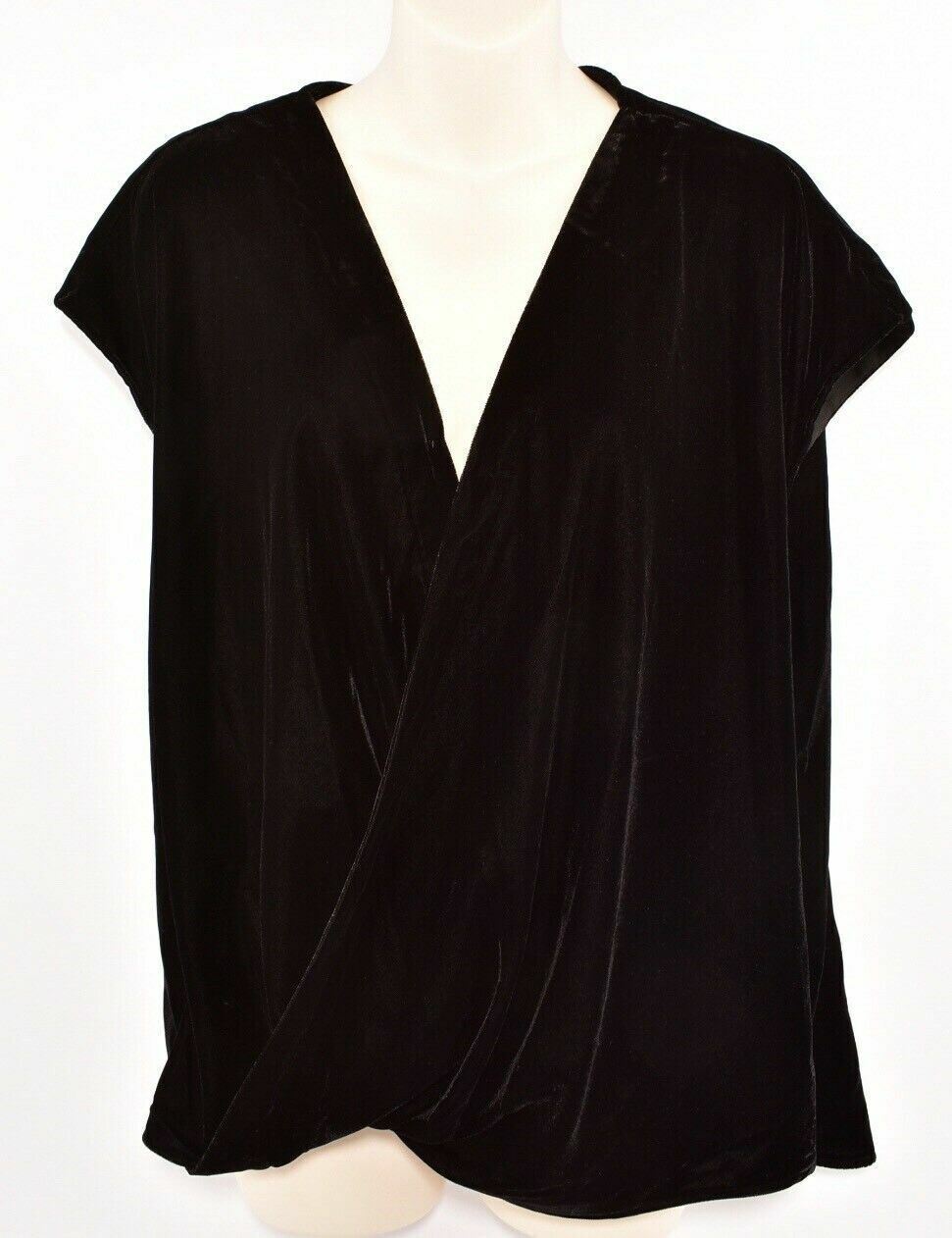 LAUREN RALPH LAUREN Womens Wrap Around Front Velvet Top, Black, size S Size M