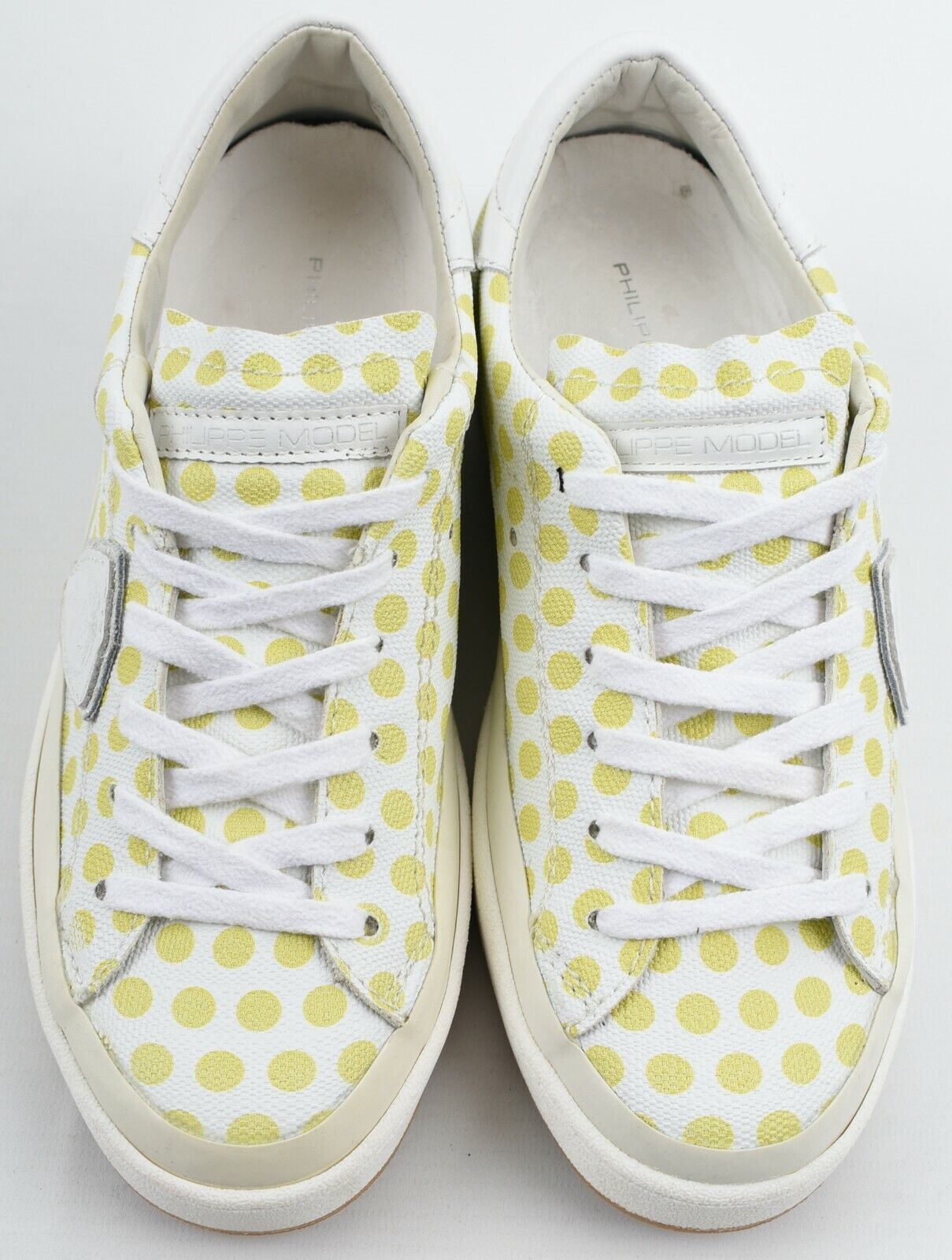 PHILIPPE MODEL Women's Green Polka Dot Leather Trainers, Wedge Heel, size UK 4