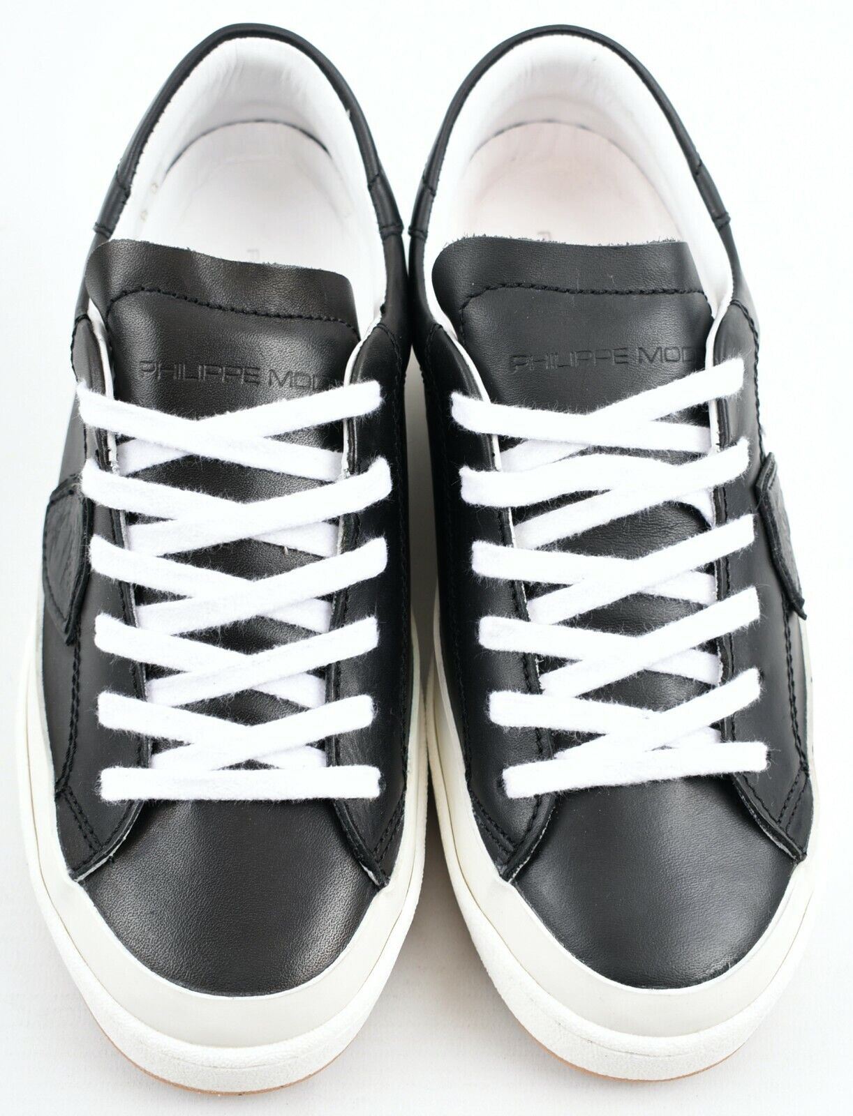 PHILIPPE MODEL Women's Black Leather Trainers, Wedge Heel, size UK 3