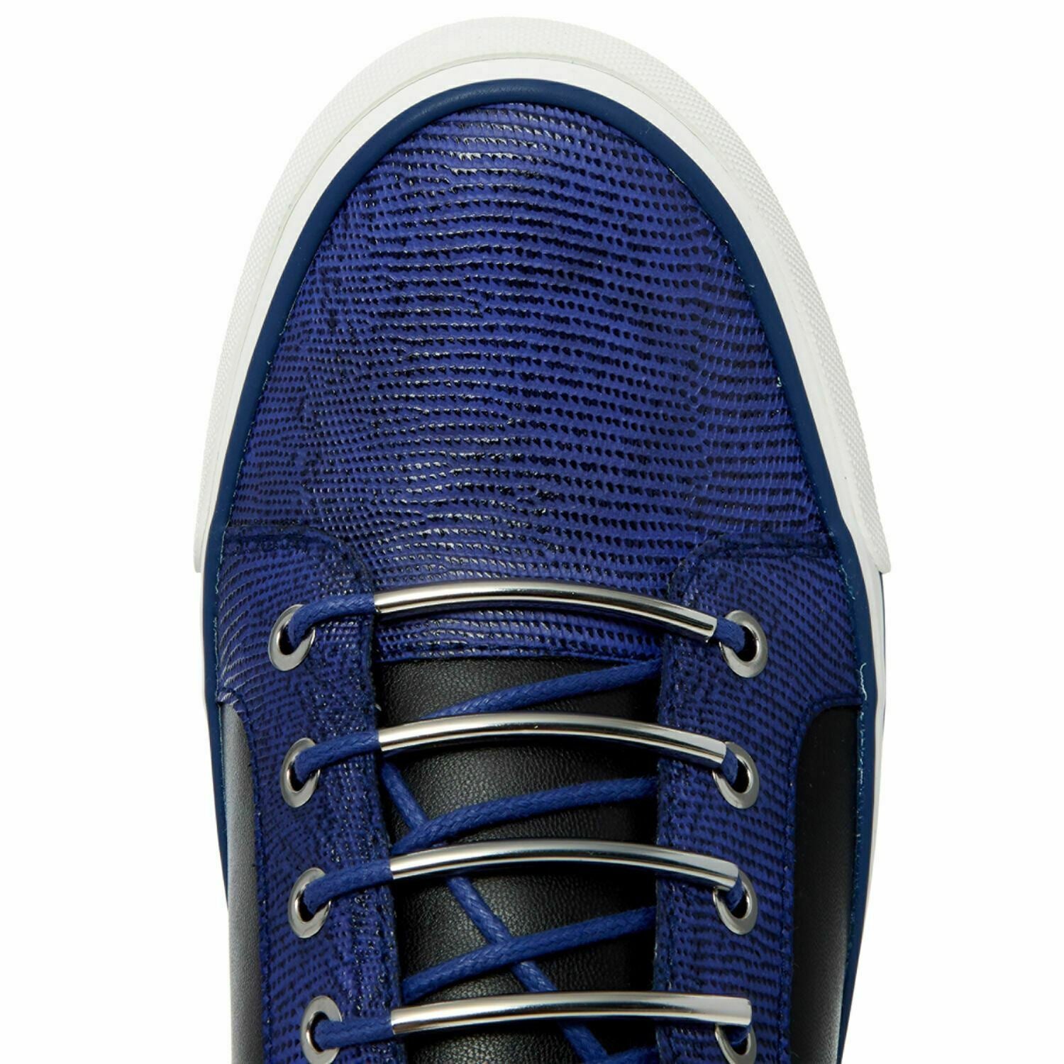 ARMANI JEANS Women's Reptile Effect Trainers Sneakers, Blue/Black, UK 5 / EU 38