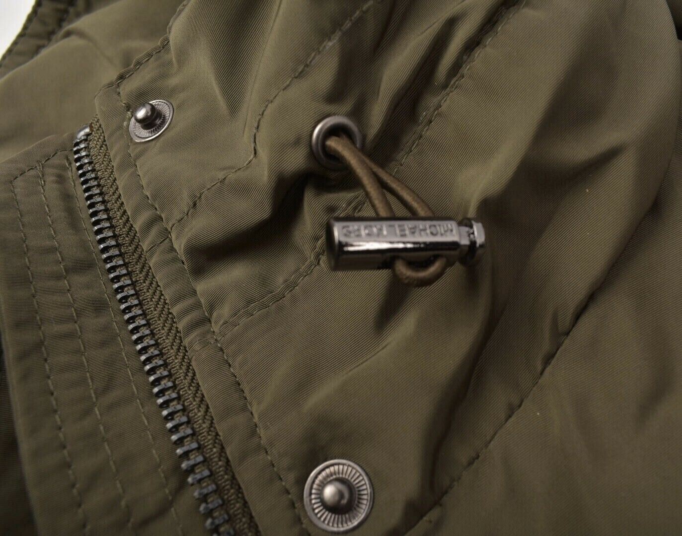 MICHAEL KORS Women's Army Green Waterproof Fishtail Parka / Coat, size Large