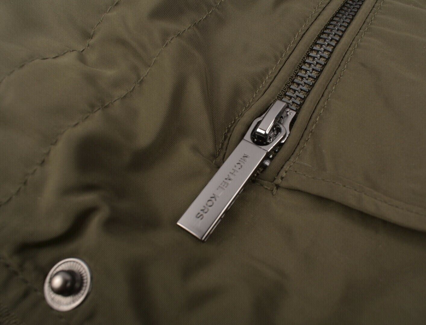 MICHAEL KORS Women's Army Green Waterproof Fishtail Parka / Coat, size Large