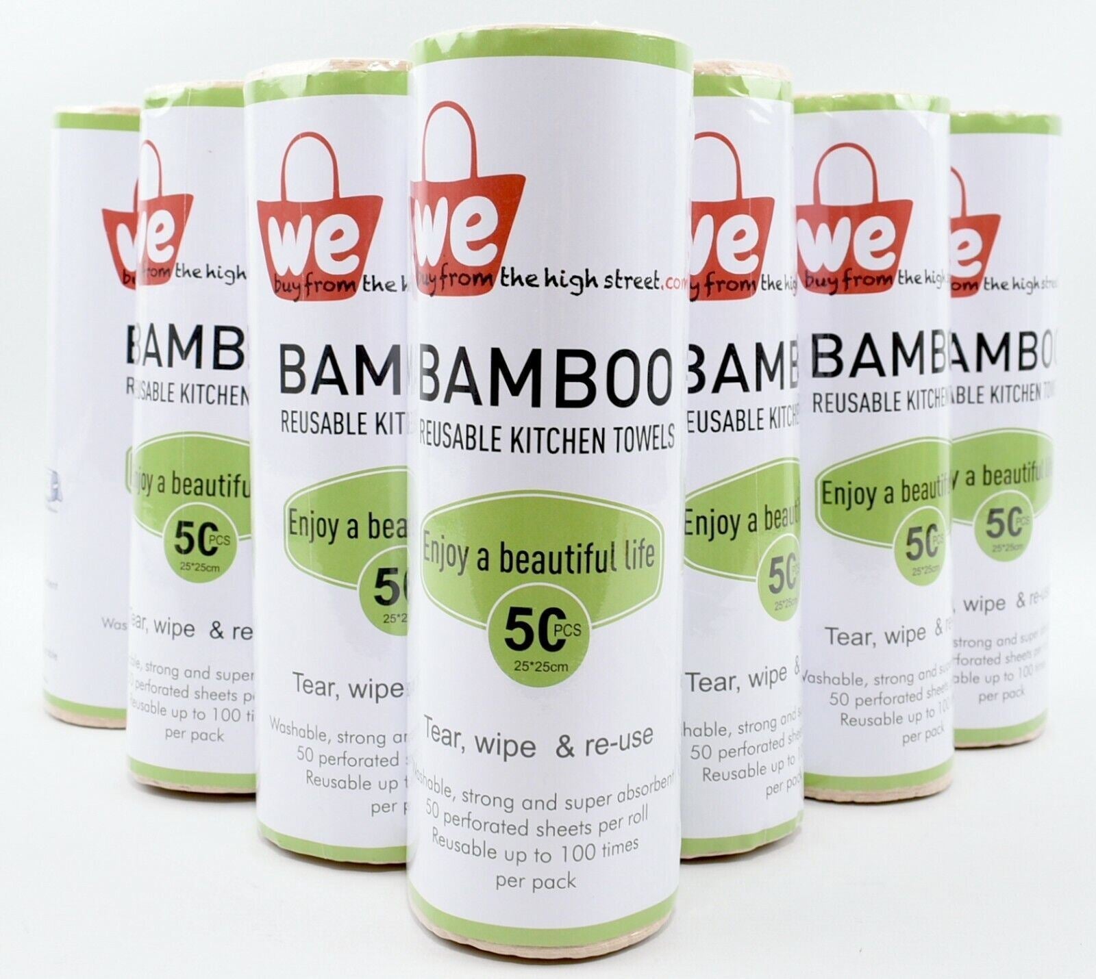 8 x 50 sheet Roll * Eco-friendly Reusable BAMBOO KITCHEN TOWELS